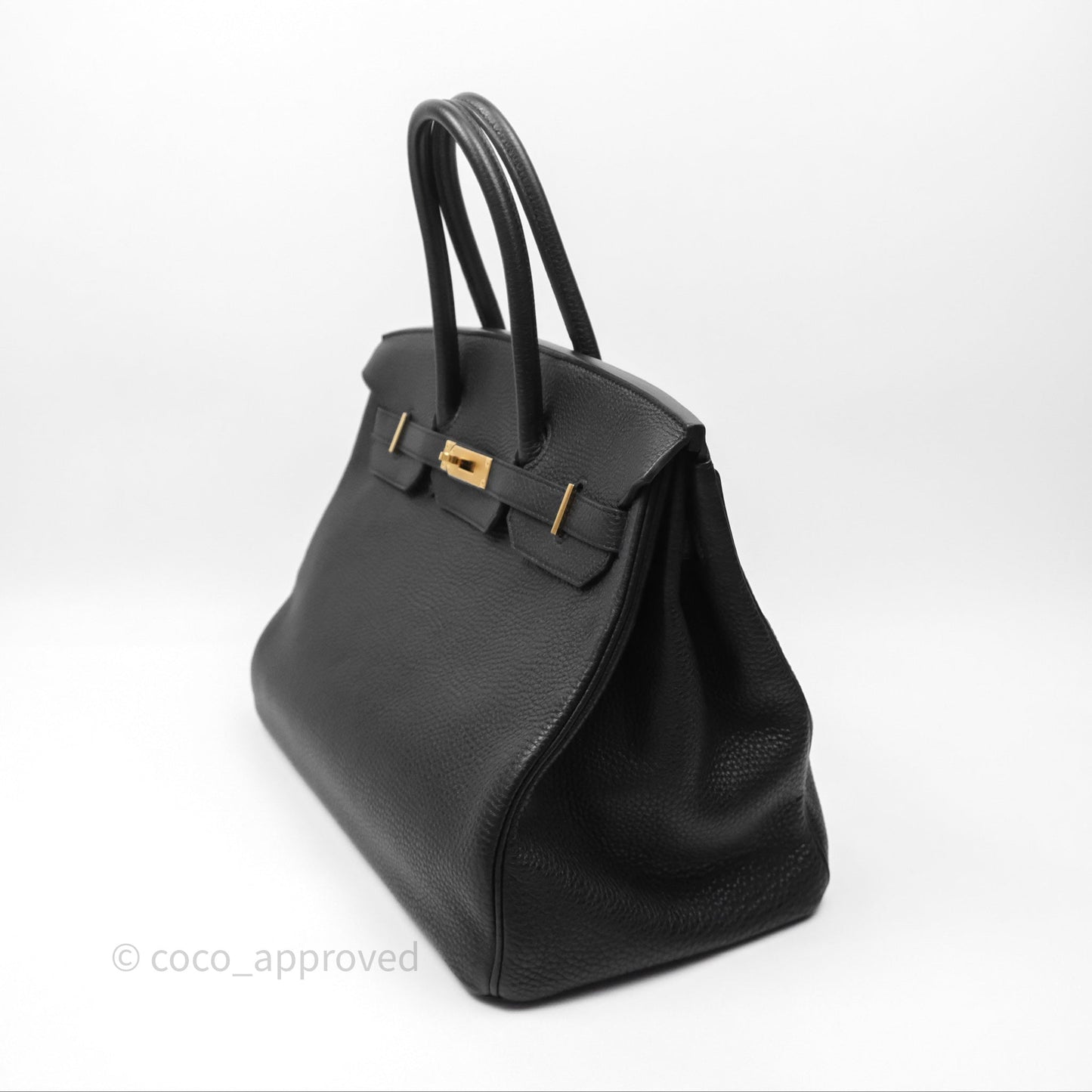 Hermès Birkin 35 Retourne Black Noir 89 Clemence Gold Hardware