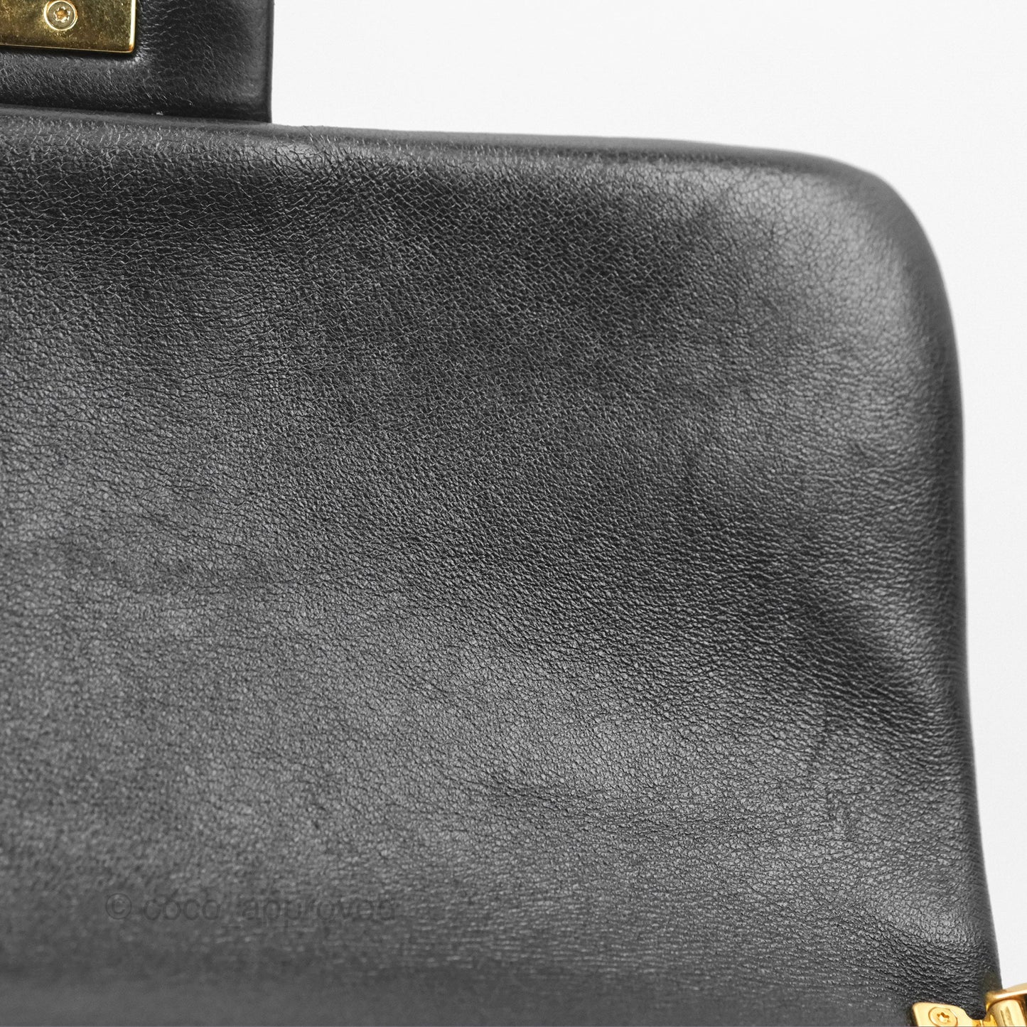Chanel Chain Handle Flap Bag Black Goatskin Gold Hardware