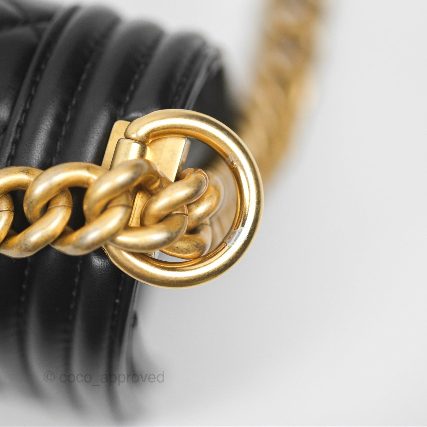 Chanel Small Boy Black Calfskin Aged Gold Hardware