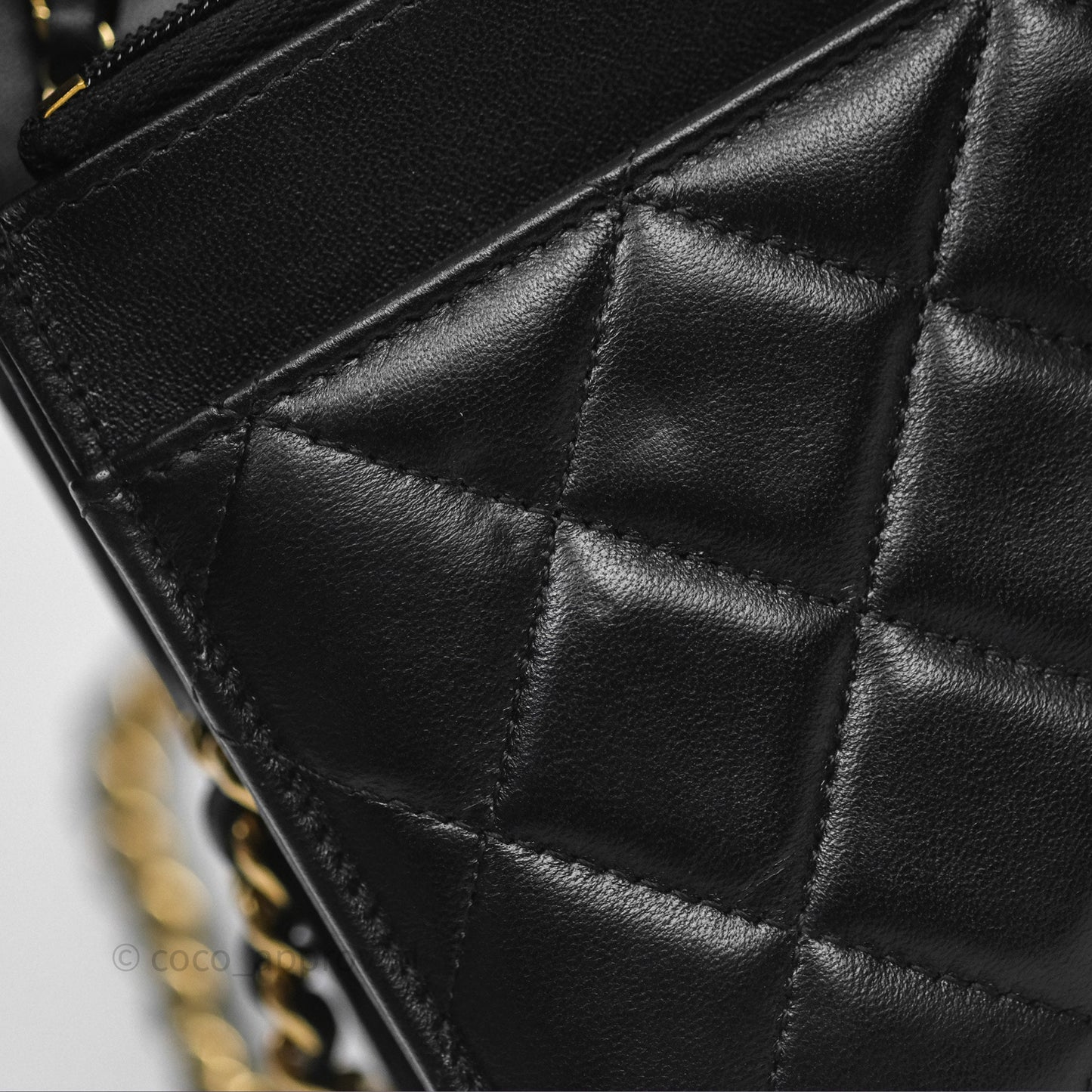 Chanel Quilted Classic Wallet on Chain WOC Black Lambskin Gold Hardware