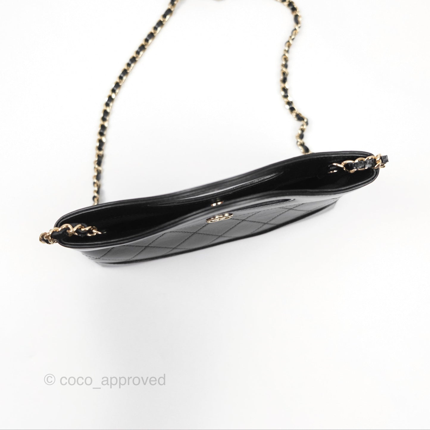 Chanel Nano 31 Black Shiny Calfskin Gold Hardware 24C