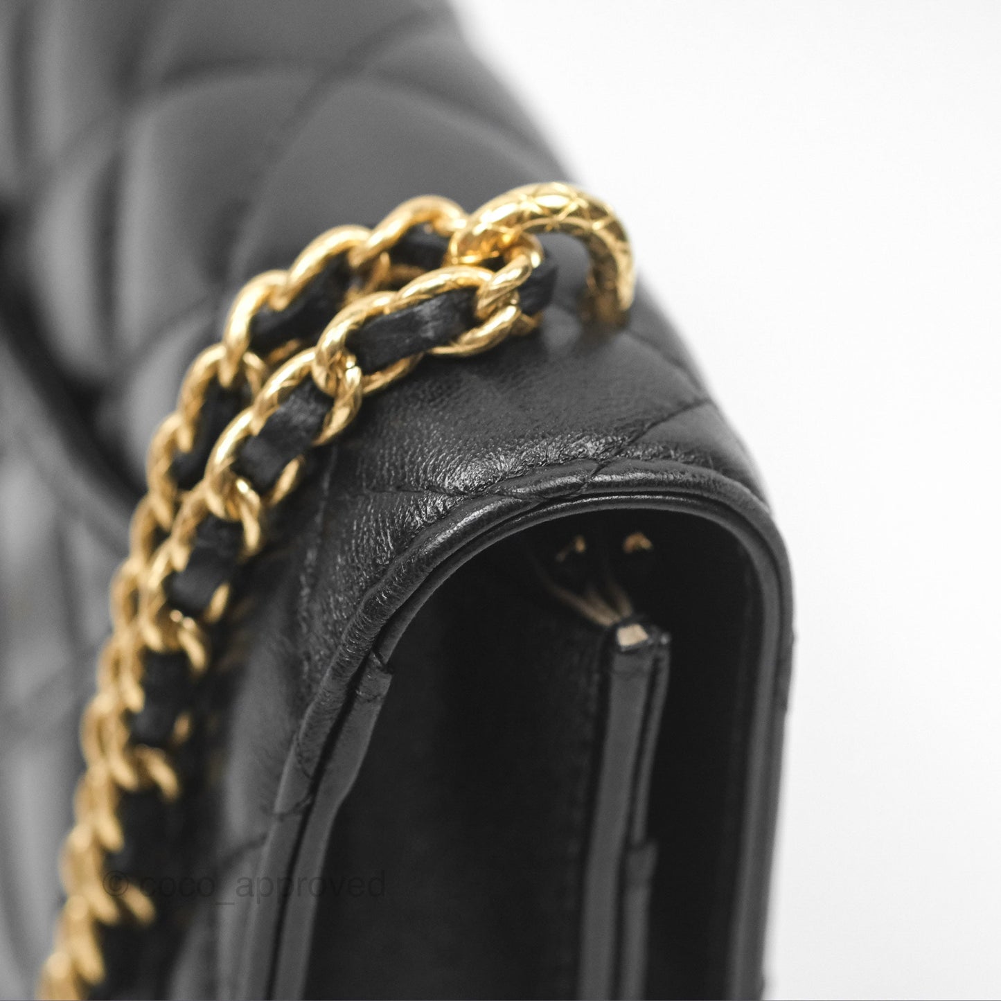Chanel Quilted Dynasty Wallet on Chain WOC Black Shiny Lambskin Gold Hardware