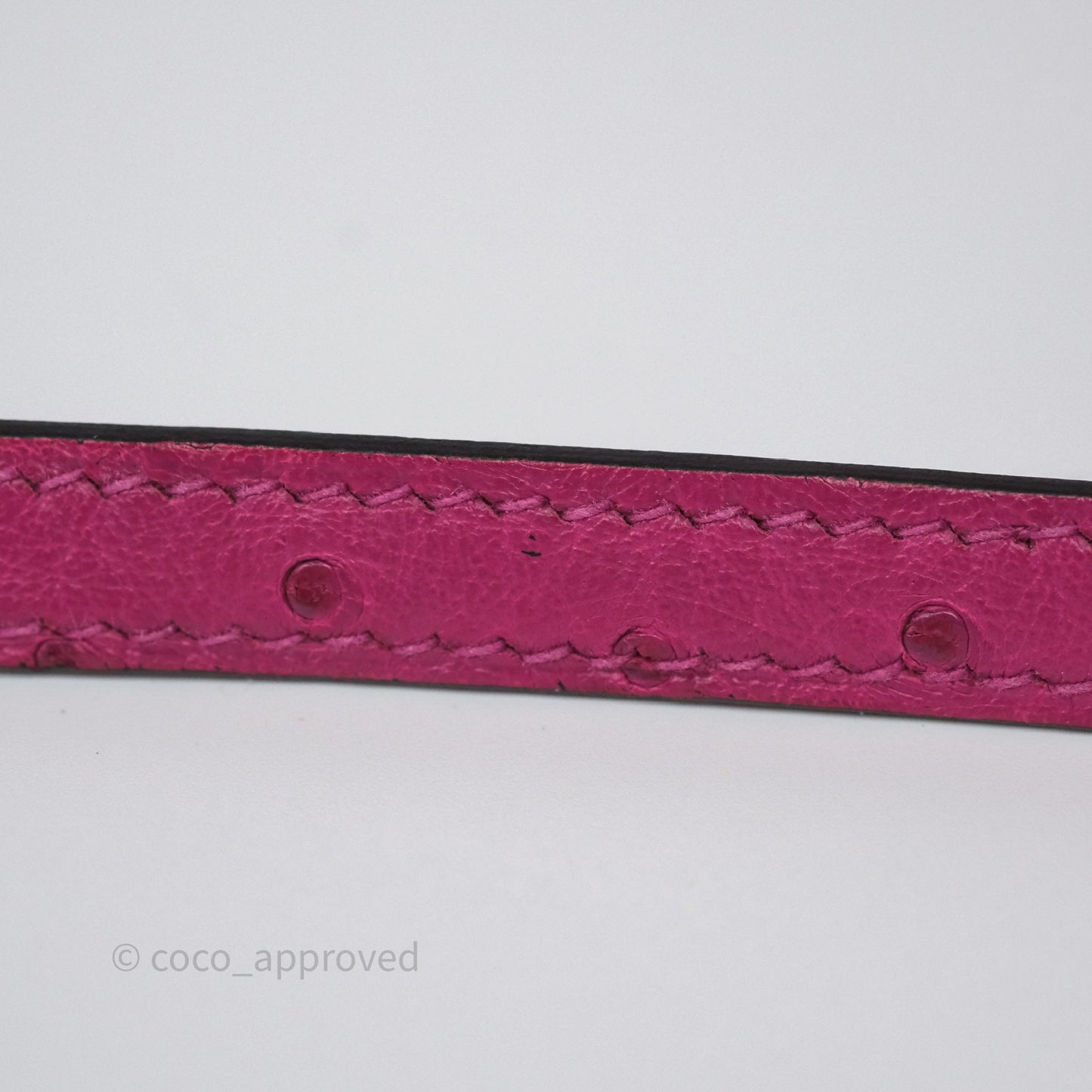 Hermès Roulis Mini 18 Rose Pourpre L3 Autruche Palladium Hardware