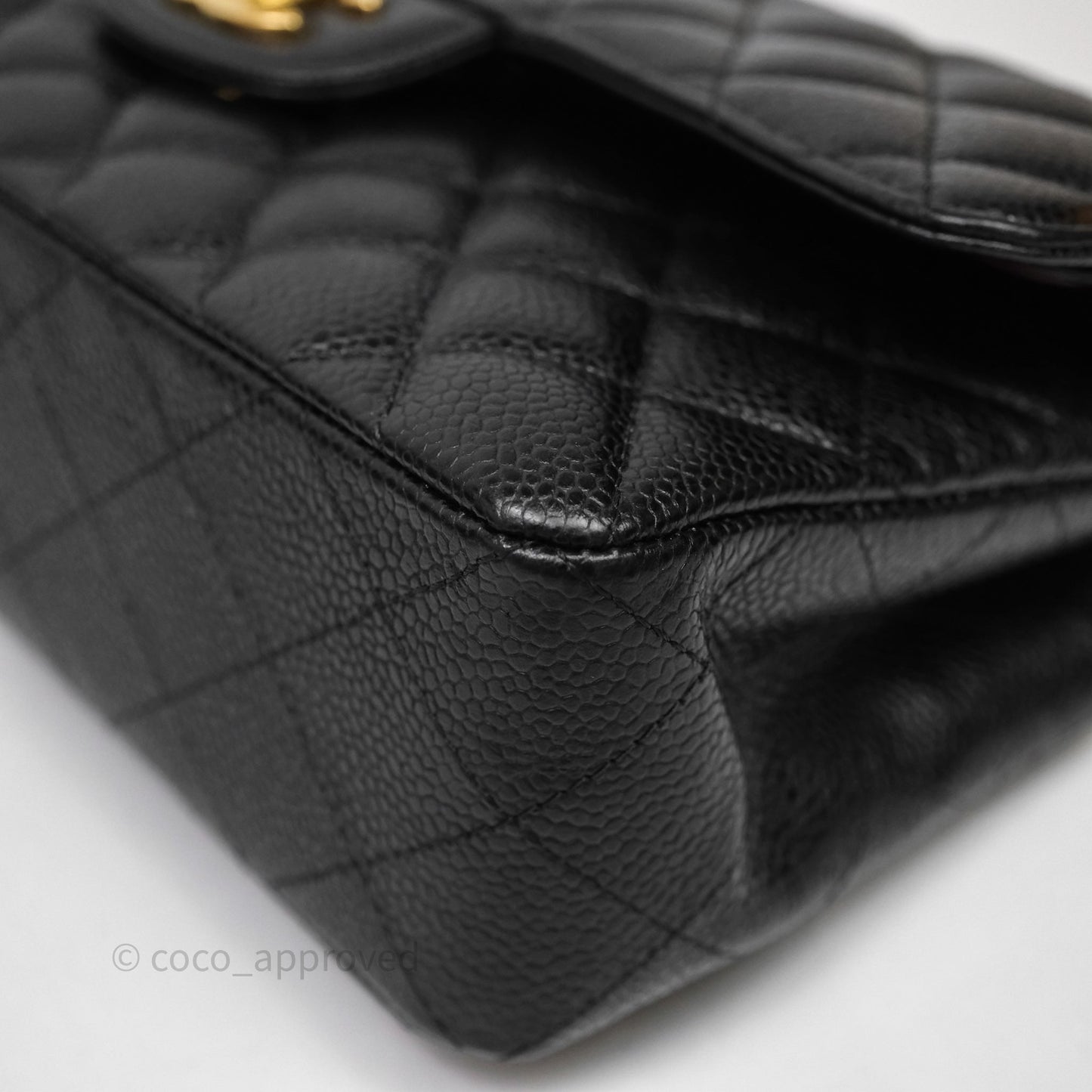 Chanel Small Classic Flap Quilted Black Caviar Gold Hardware