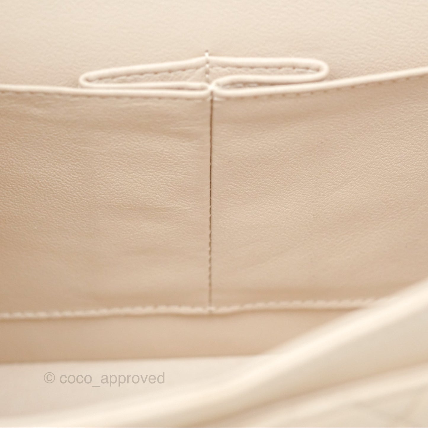 Chanel Classic M/L Medium Flap Quilted Pale Beige Lambskin Gun Metal