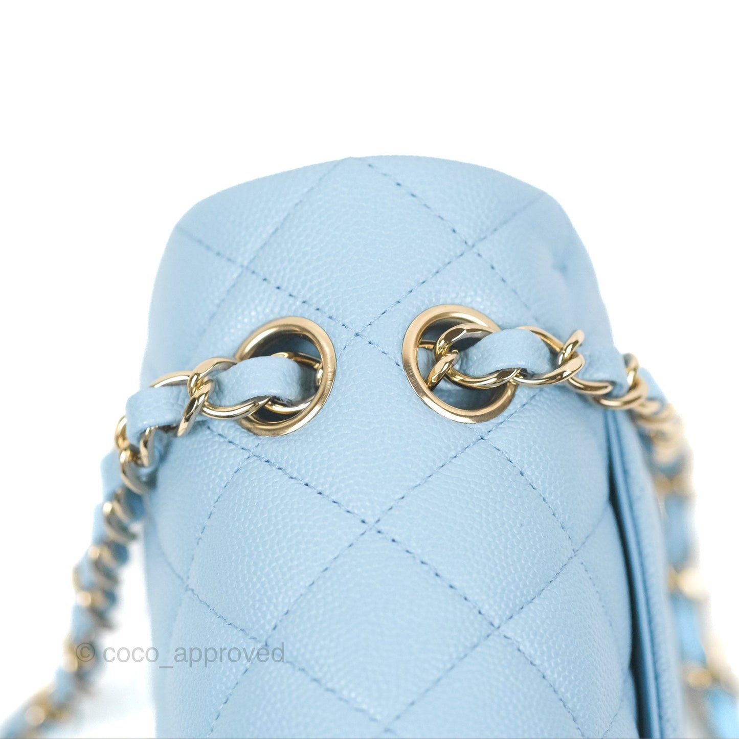 Chanel Small Classic Quilted Flap Blue Caviar Gold Hardware 22S