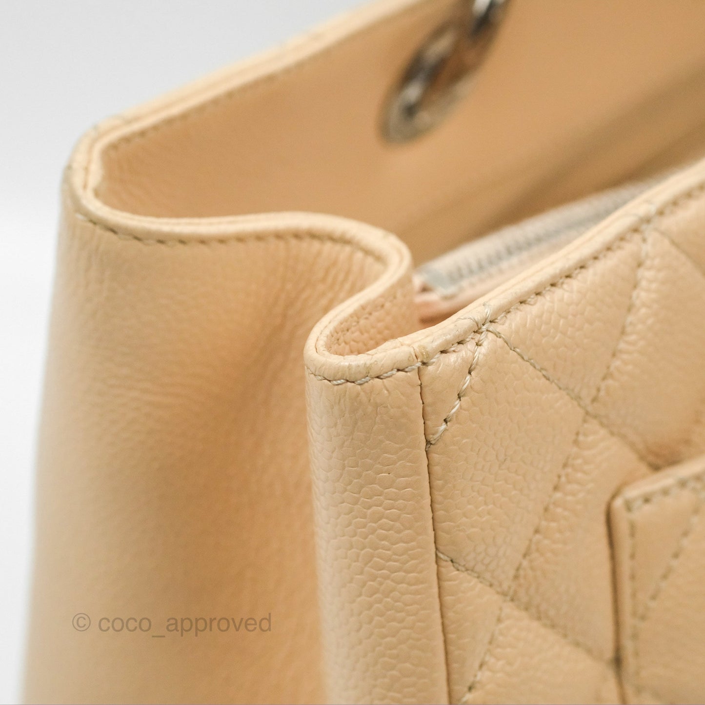Chanel GST Beige Caviar Silver Hardware