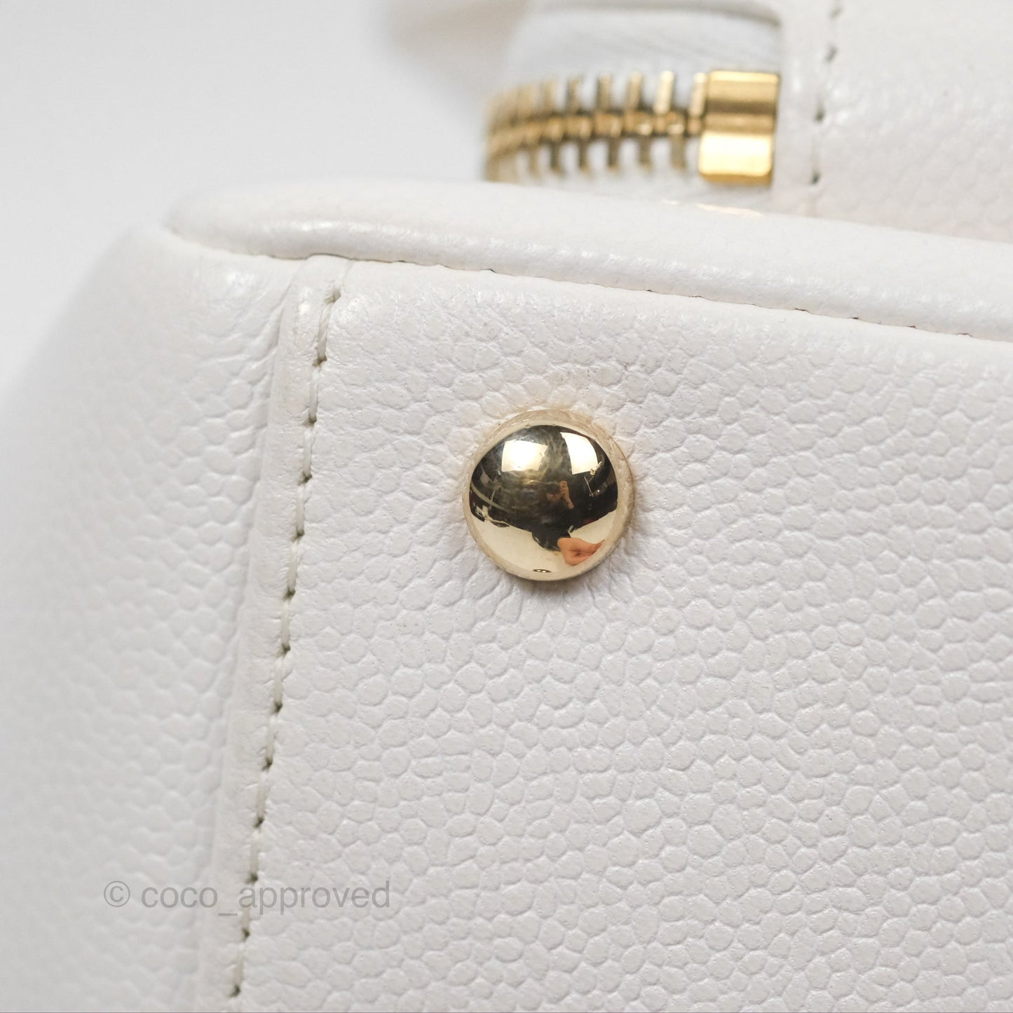 Chanel Quilted Small Business Affinity Flap White Caviar Gold Hardware