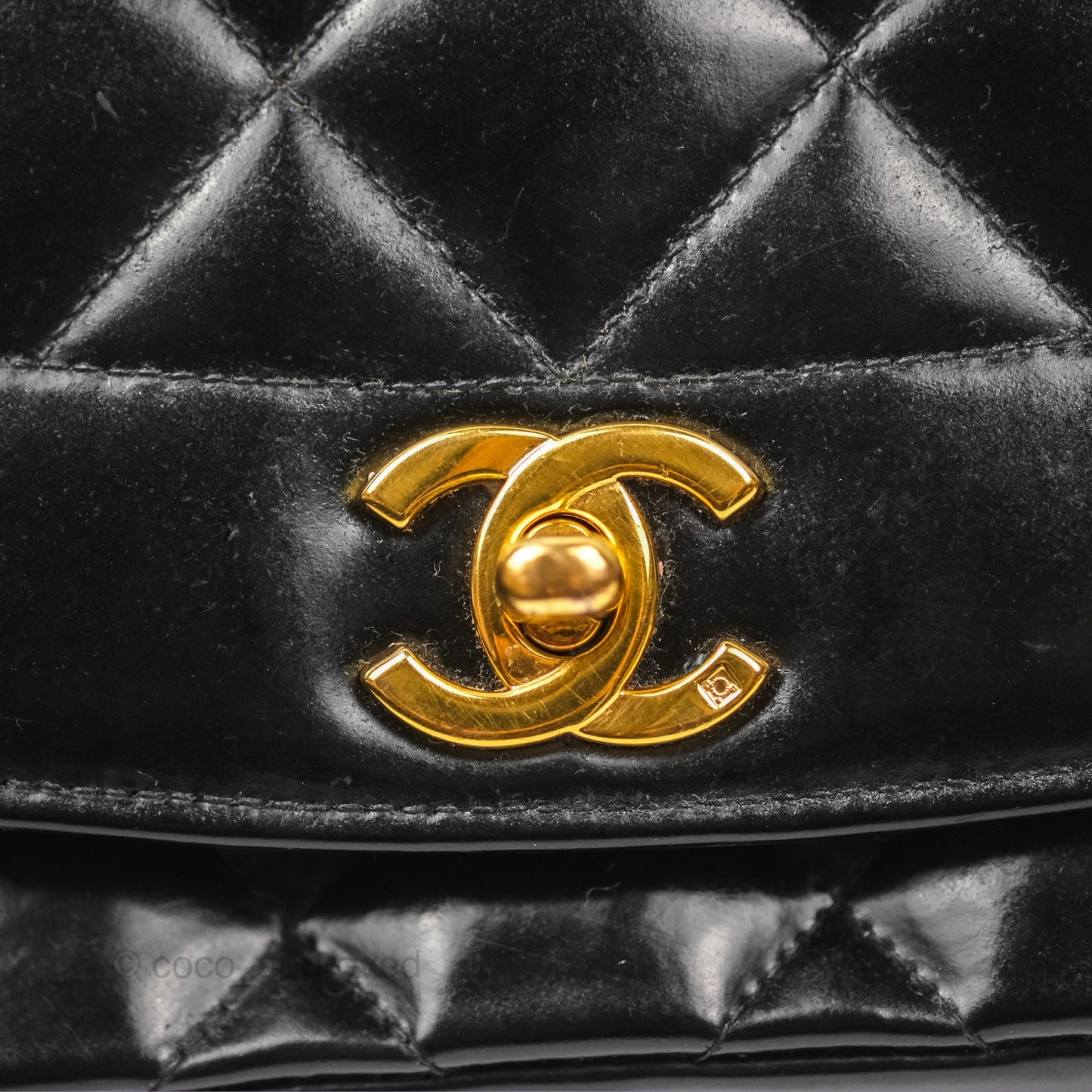 Chanel Vintage Quilted Medium Classic Diana Flap Bag Black 24K Gold Hardware