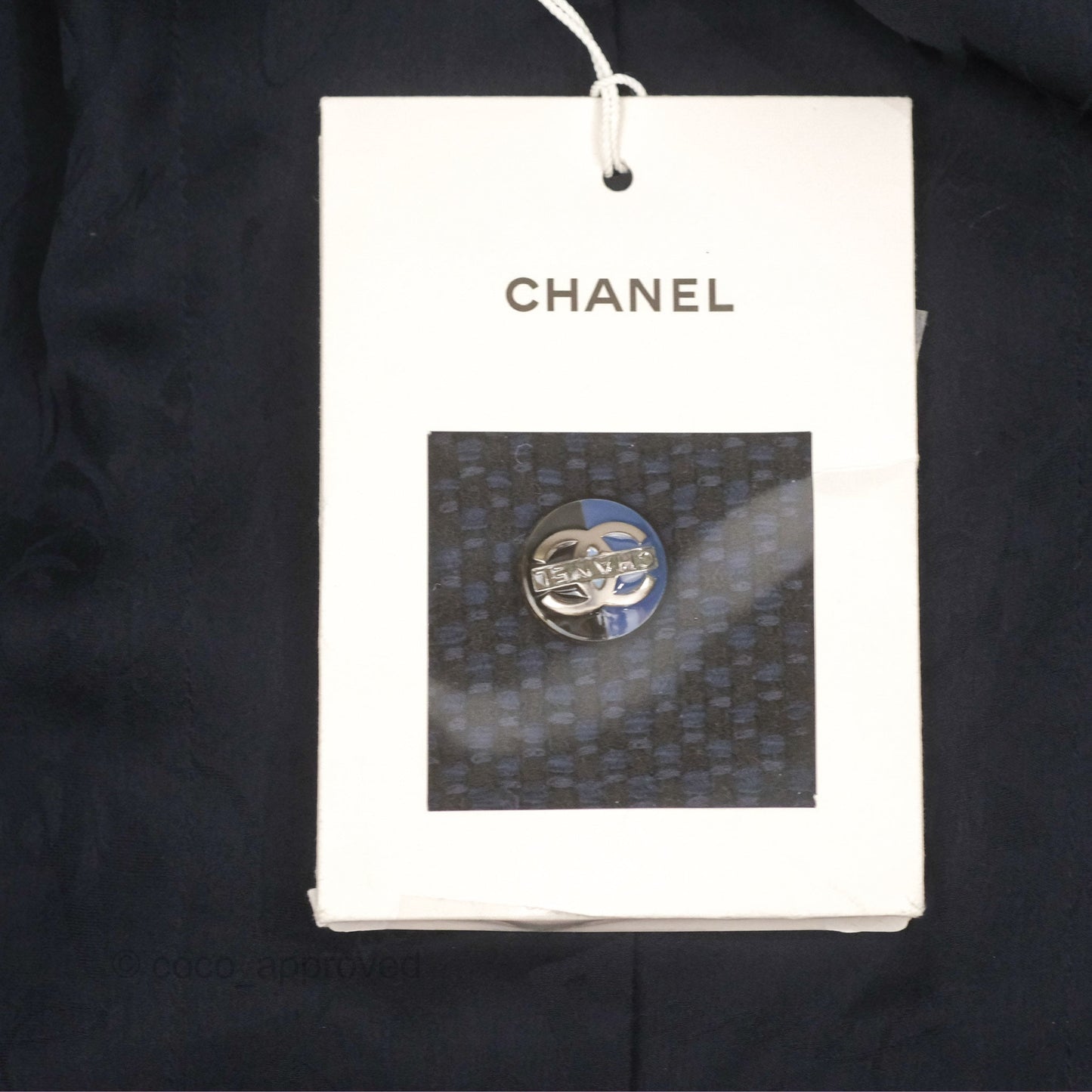 Chanel Double Zip Jacket Tweed Navy