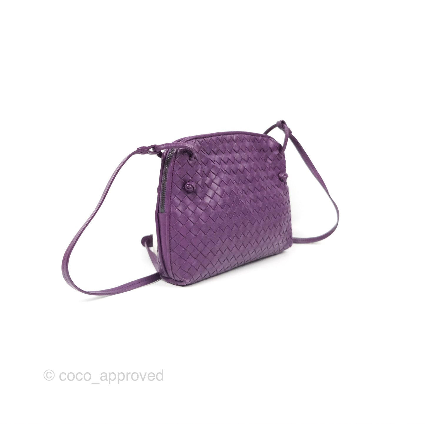 Bottega Veneta Crossbody Bag Intrecciato Leather Purple