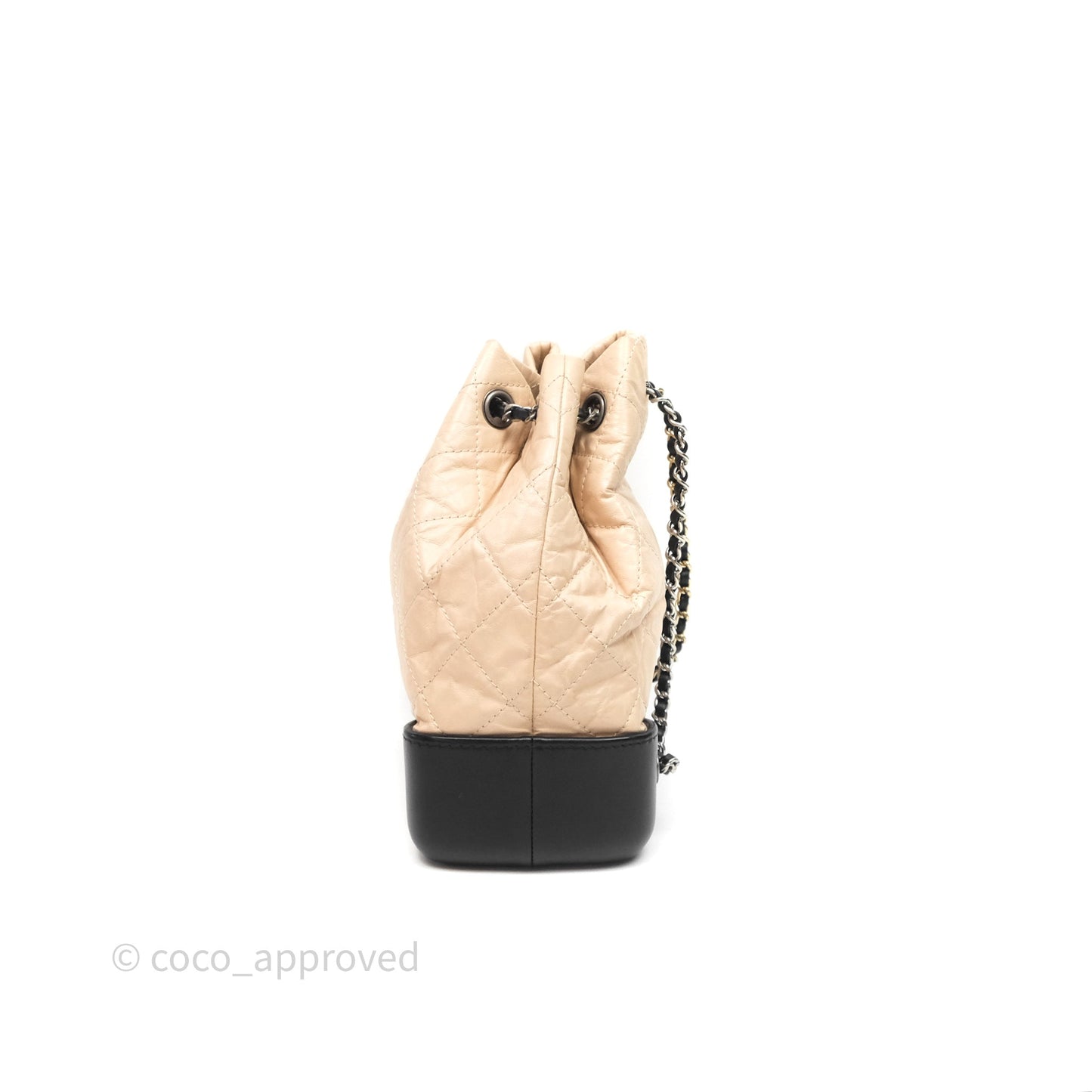 Chanel Quilted Small Gabrielle Backpack Black/Beige Aged Calfskin