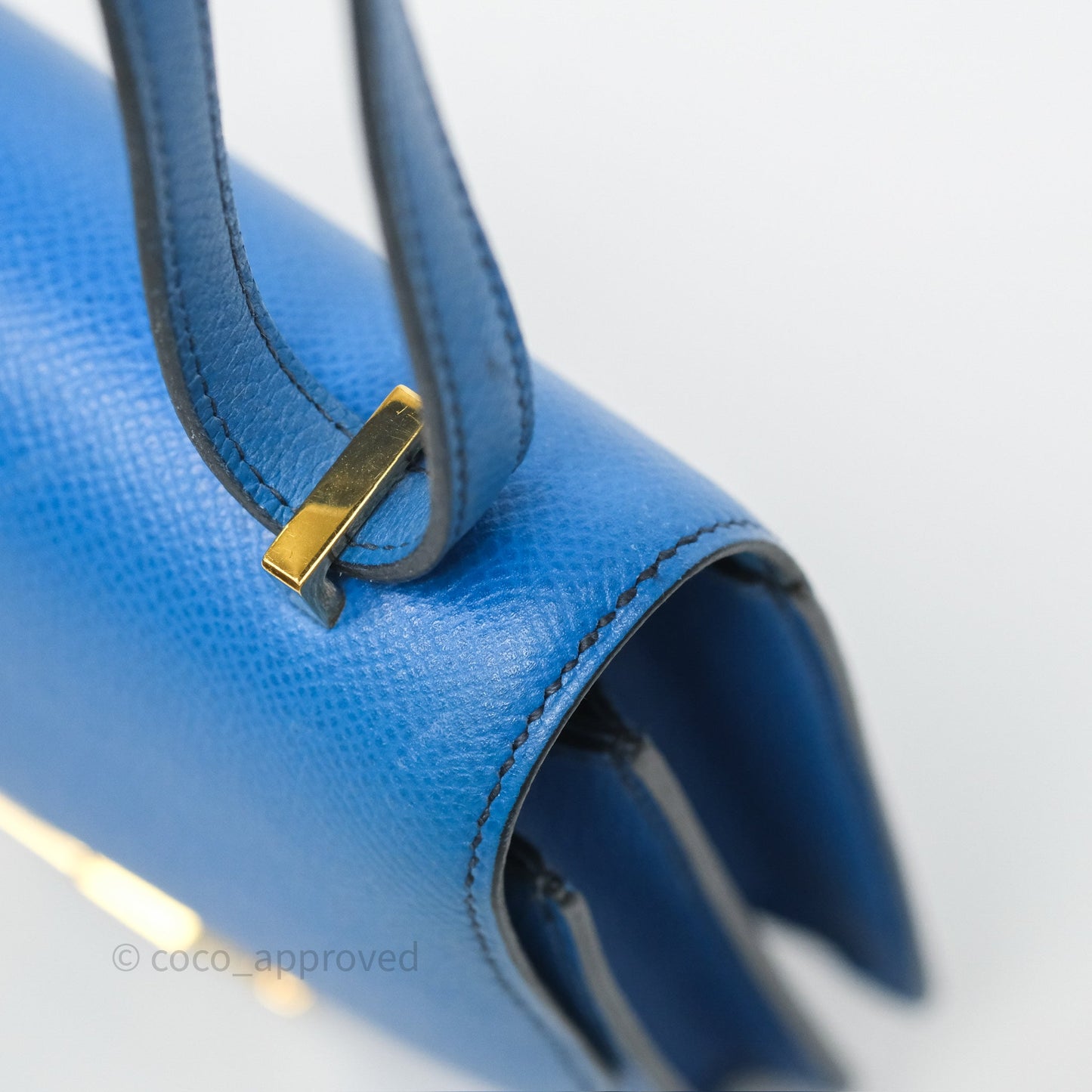 Hermès Constance Mini 18cm Bleu Izmir 7W Epsom Gold Hardware