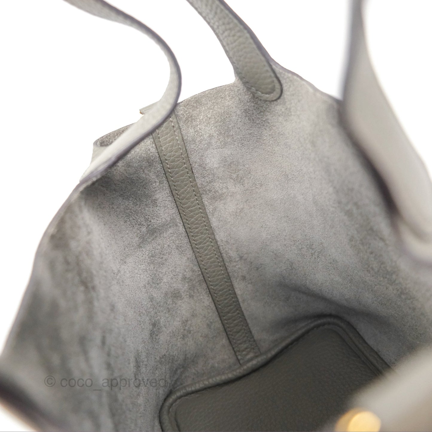 Hermès Picotin Lock 18 Gris Meyer 0L Clemence Gold Hardware