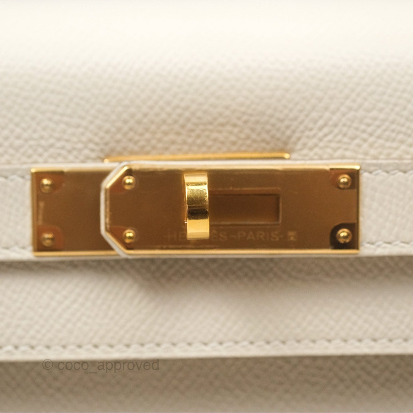 Hermès Kelly 28 Sellier Craie 10 Epsom Gold Hardware
