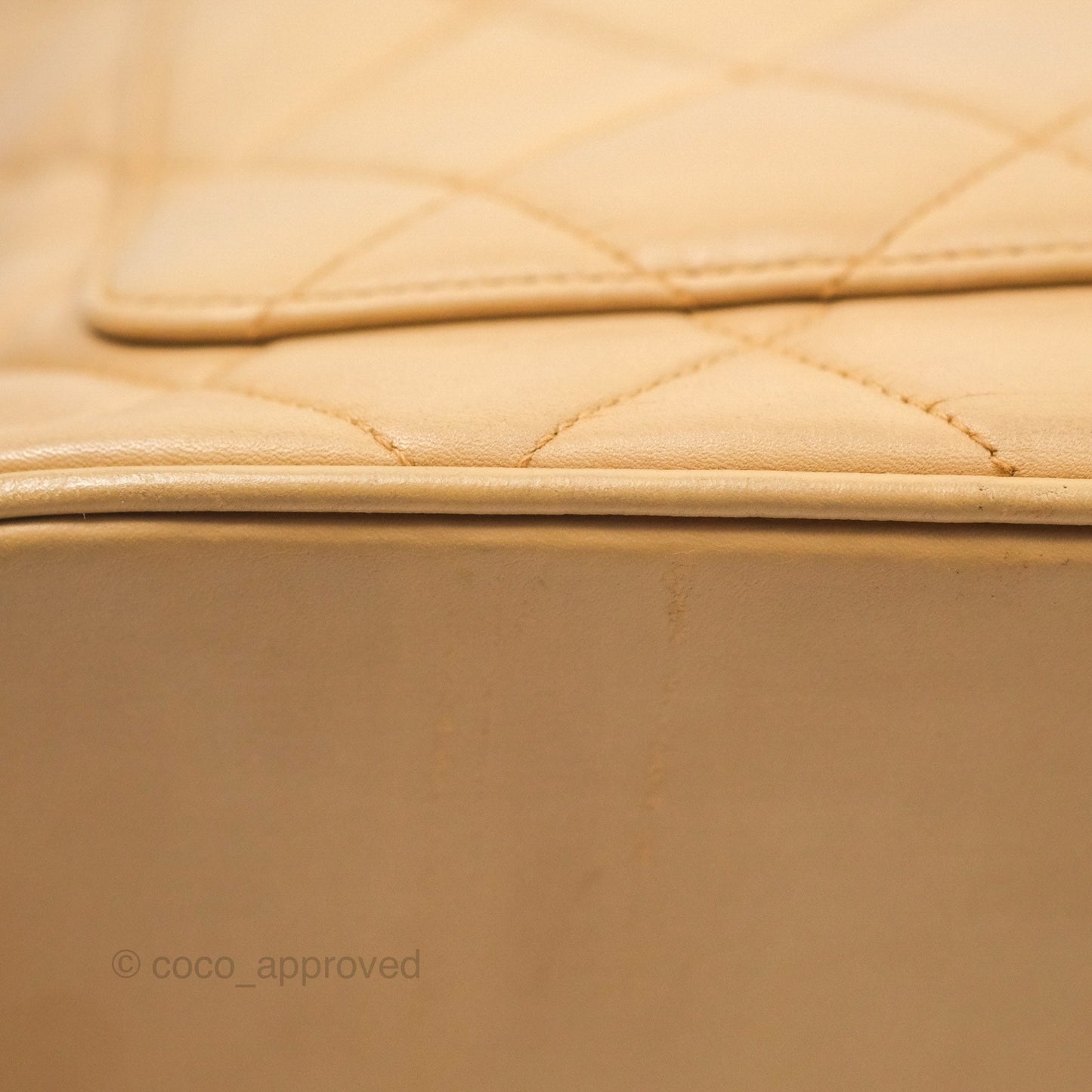 Chanel Vintage Medallion CC Beige Lambskin Tote Bag Gold Hardware