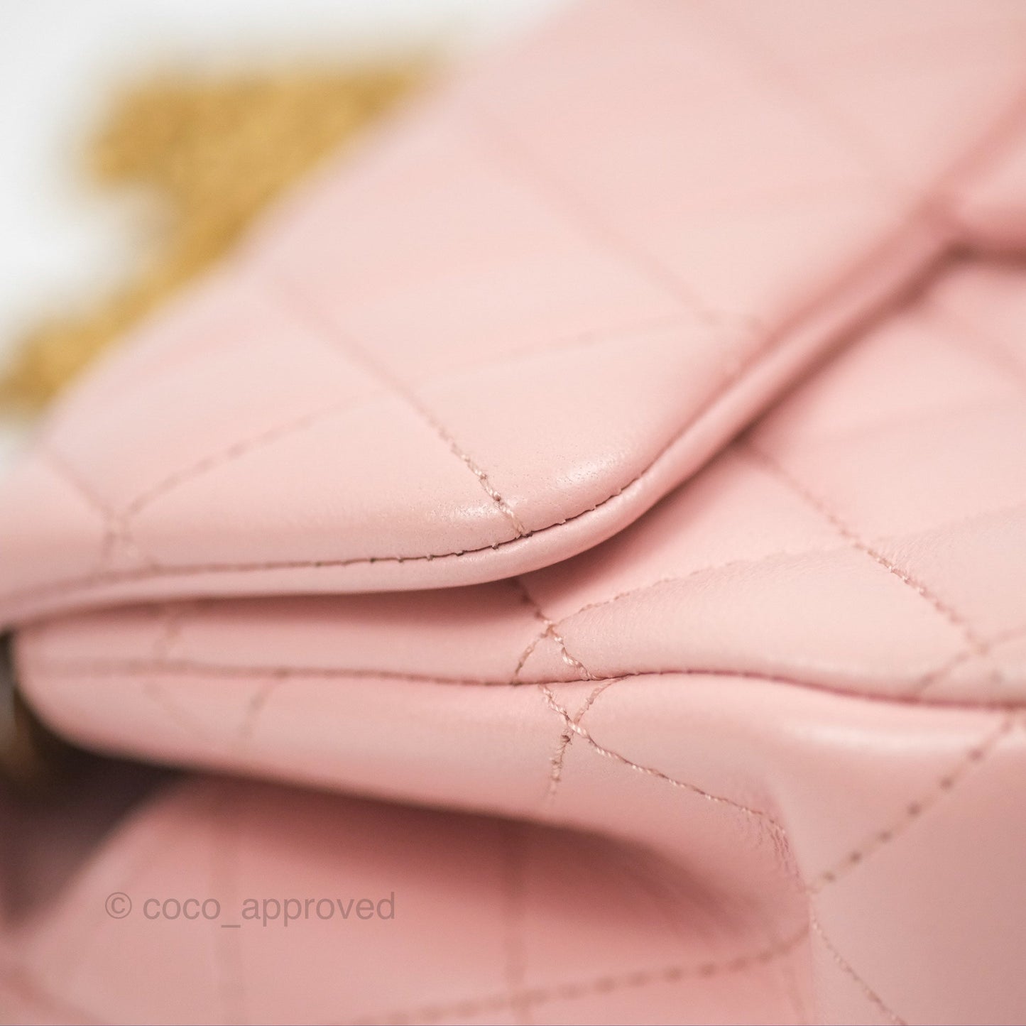 Chanel Sweet Camellia Mini Rectangular Flap Pink Lambskin Aged Gold Hardware 23S