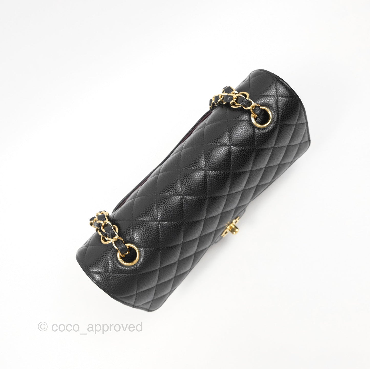 Chanel Classic M/L Medium Flap Quilted Black Caviar Gold Hardware