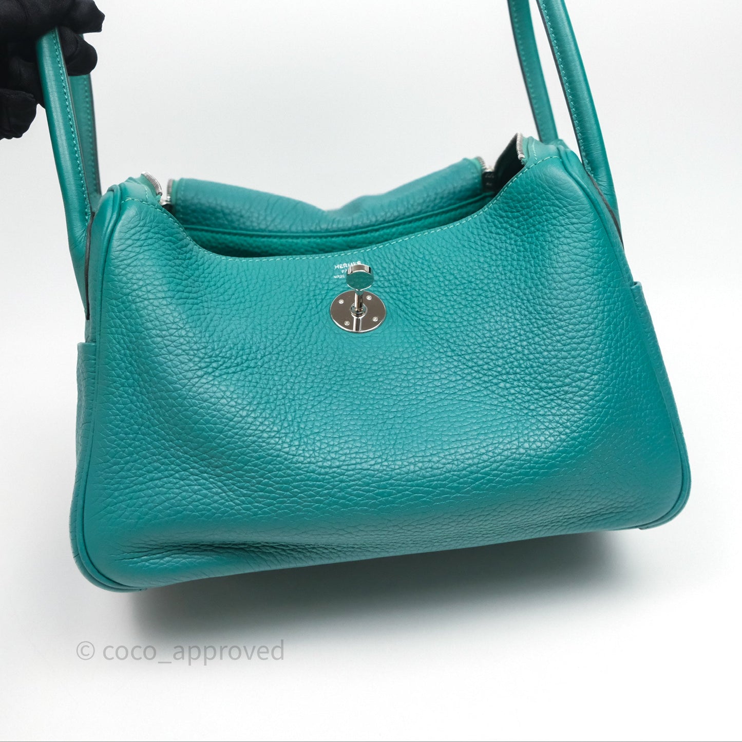 Hermès Lindy 26 Vert Verone U1 Clemence Palladium Hardware