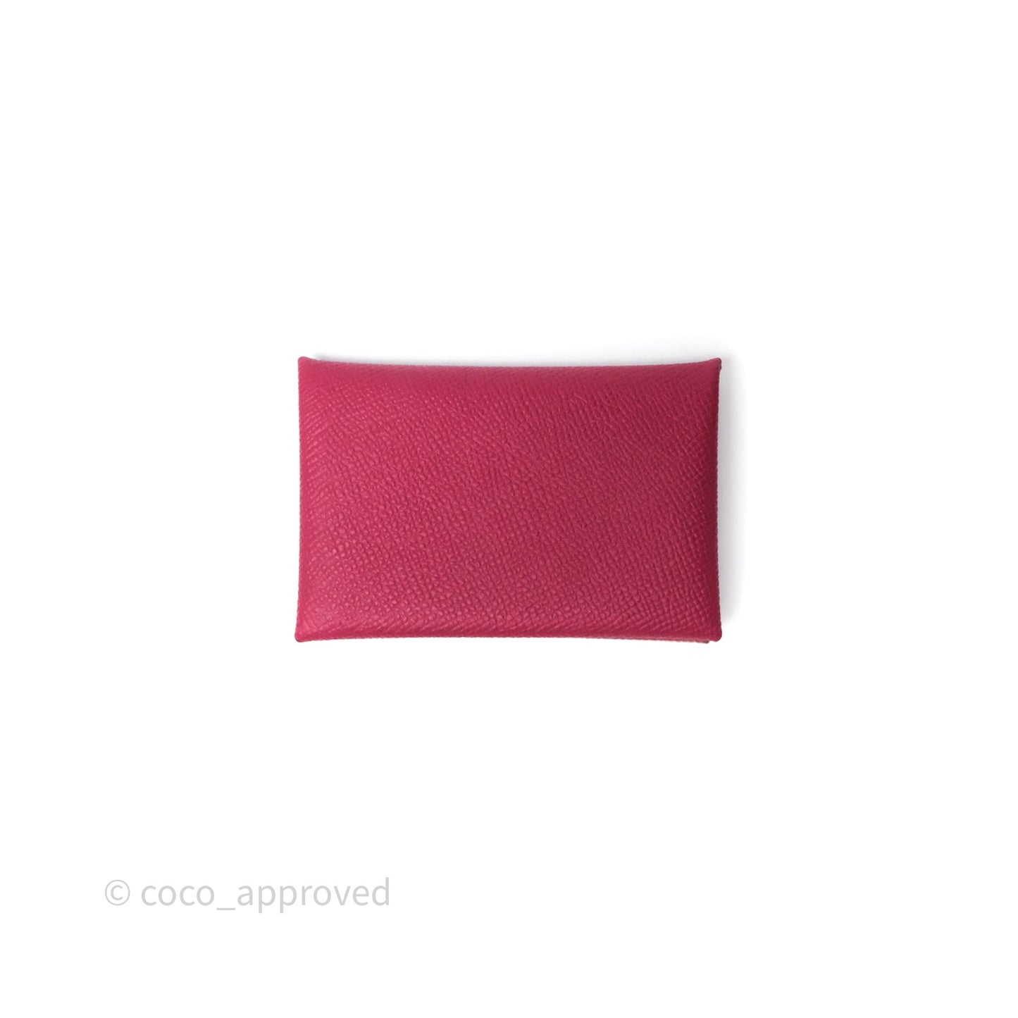 Hermès Calvi Card Holder Rouge Epsom Palladium Hardware