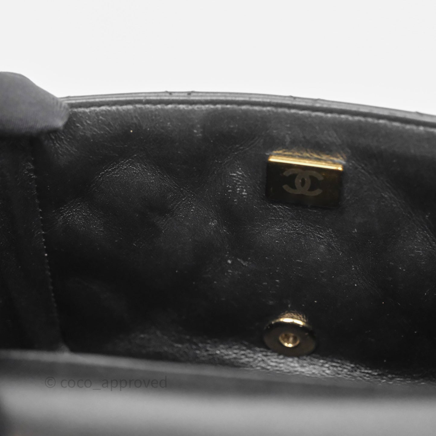 Chanel Mini Square Quilted Black Lambskin Gold Hardware