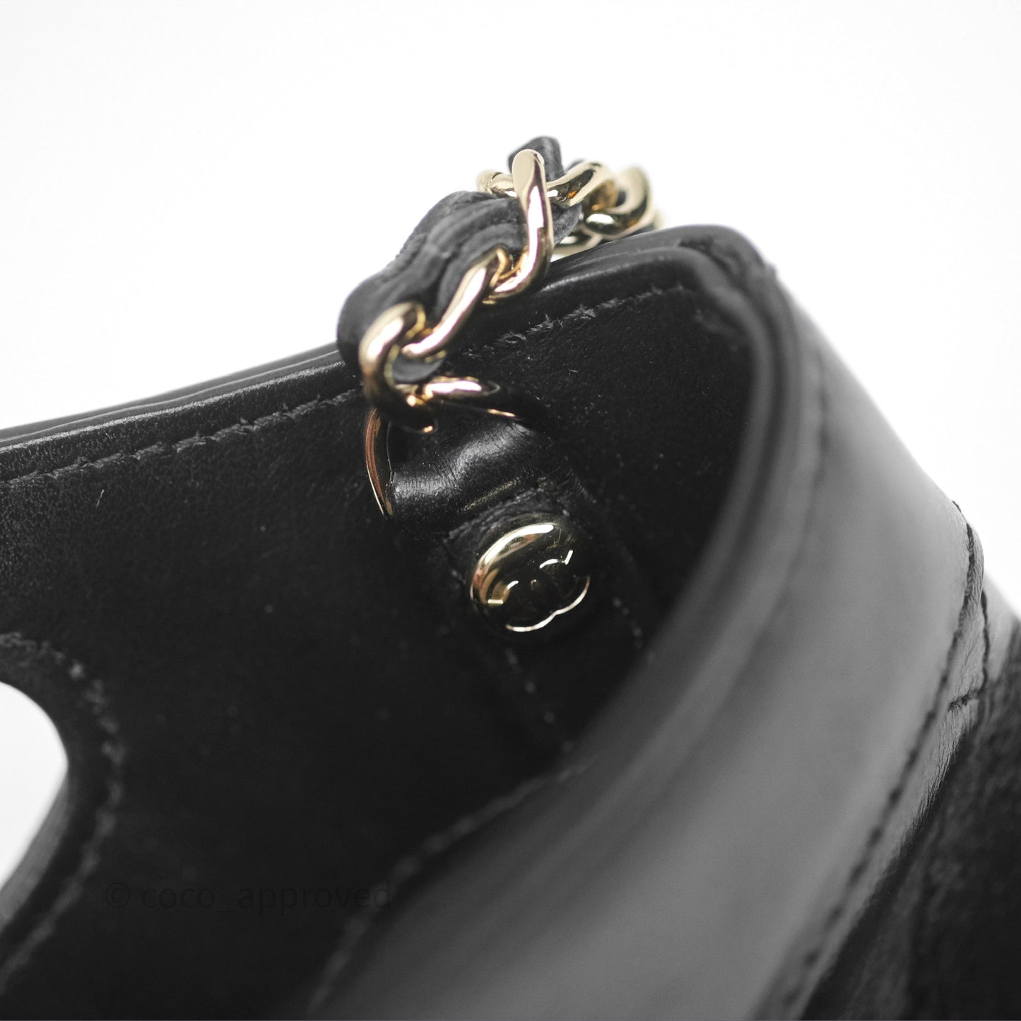 Chanel Nano 31 Black Shiny Calfskin Gold Hardware 24C