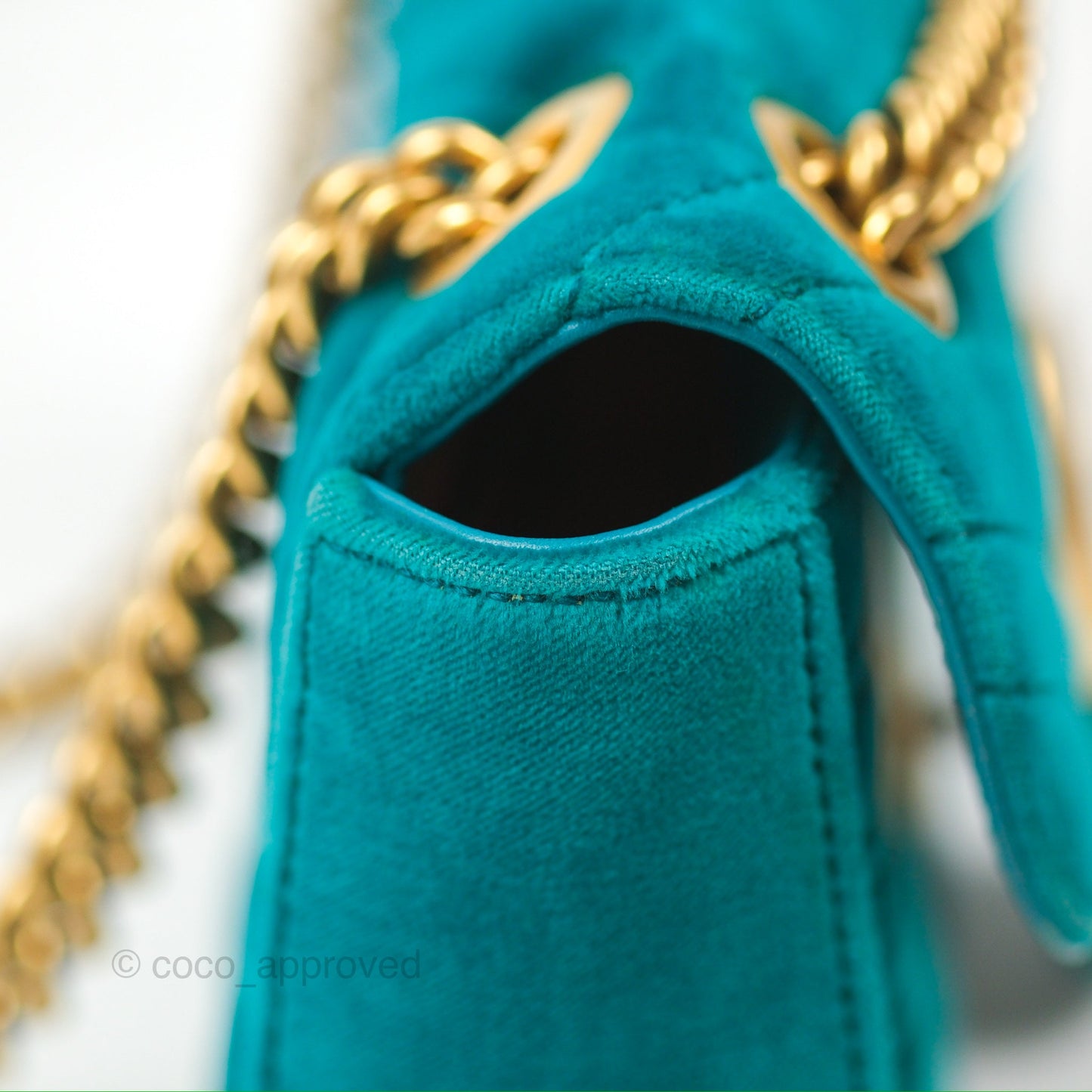 Gucci Mini Marmont Velvet Green Gold Hardware