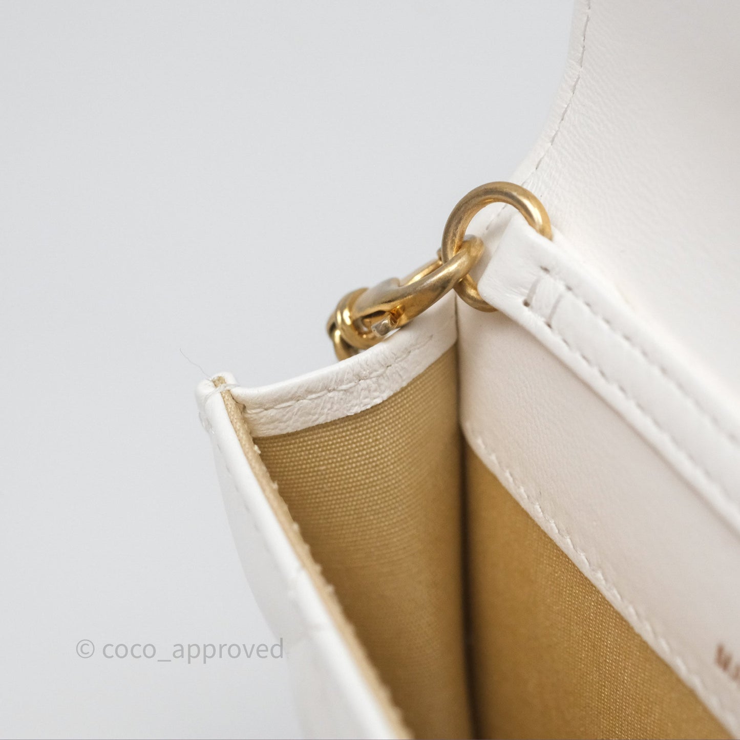 Chanel Mini Pearl Crush Clutch With Chain Belt Bag White Aged Gold Hardware