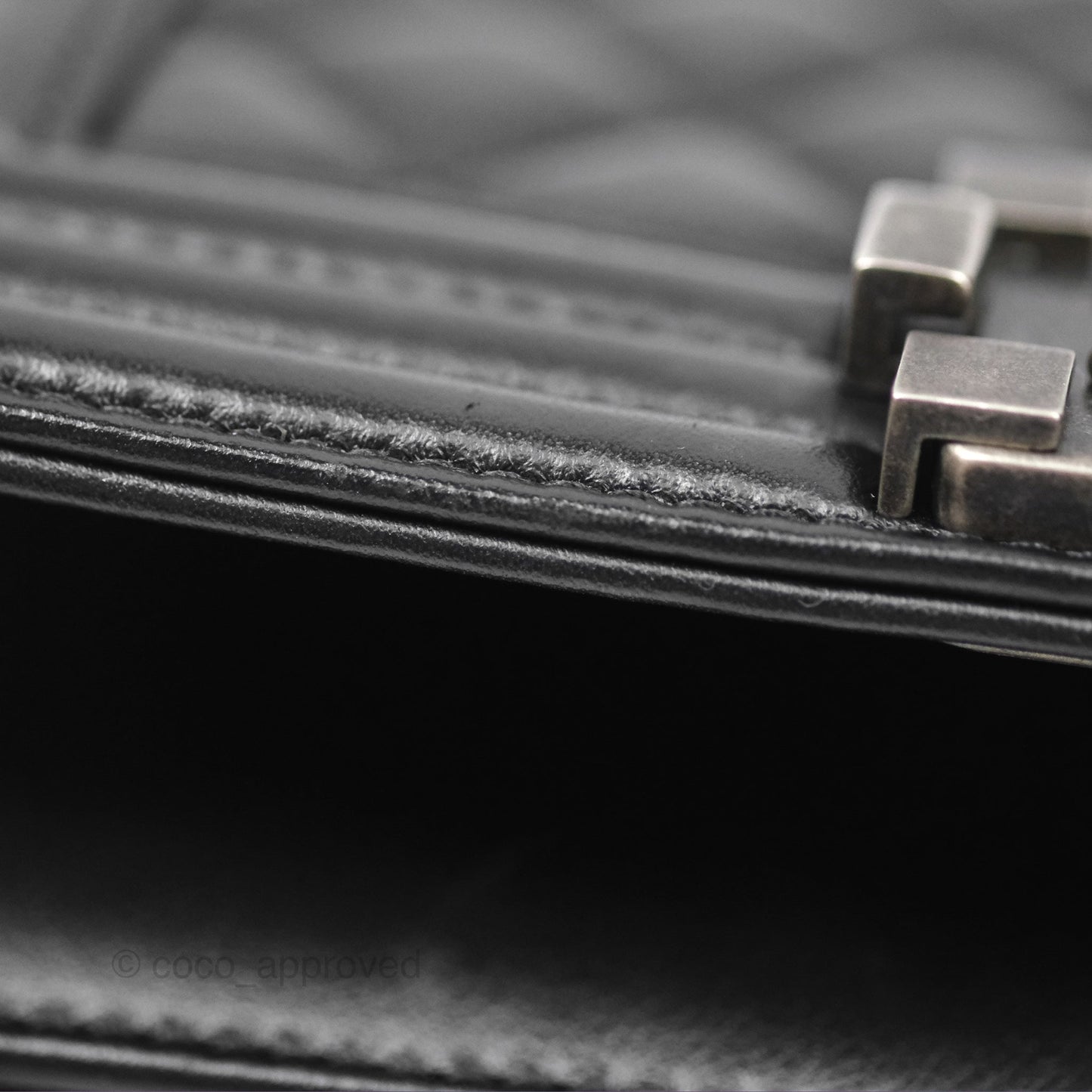 Chanel Small Boy Black Calfskin Ruthenium Hardware
