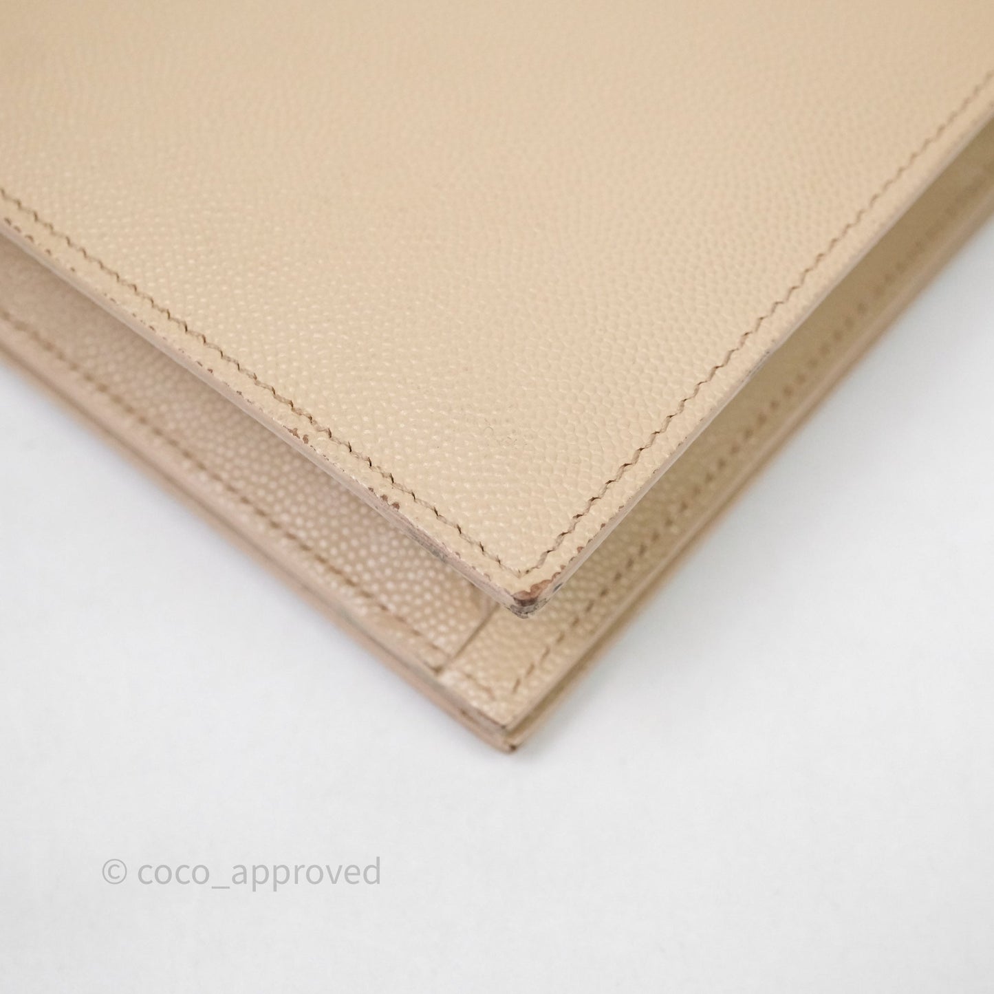 Saint Laurent Kate Clutch Monogram Beige Grain De Poudre Gold Hardware