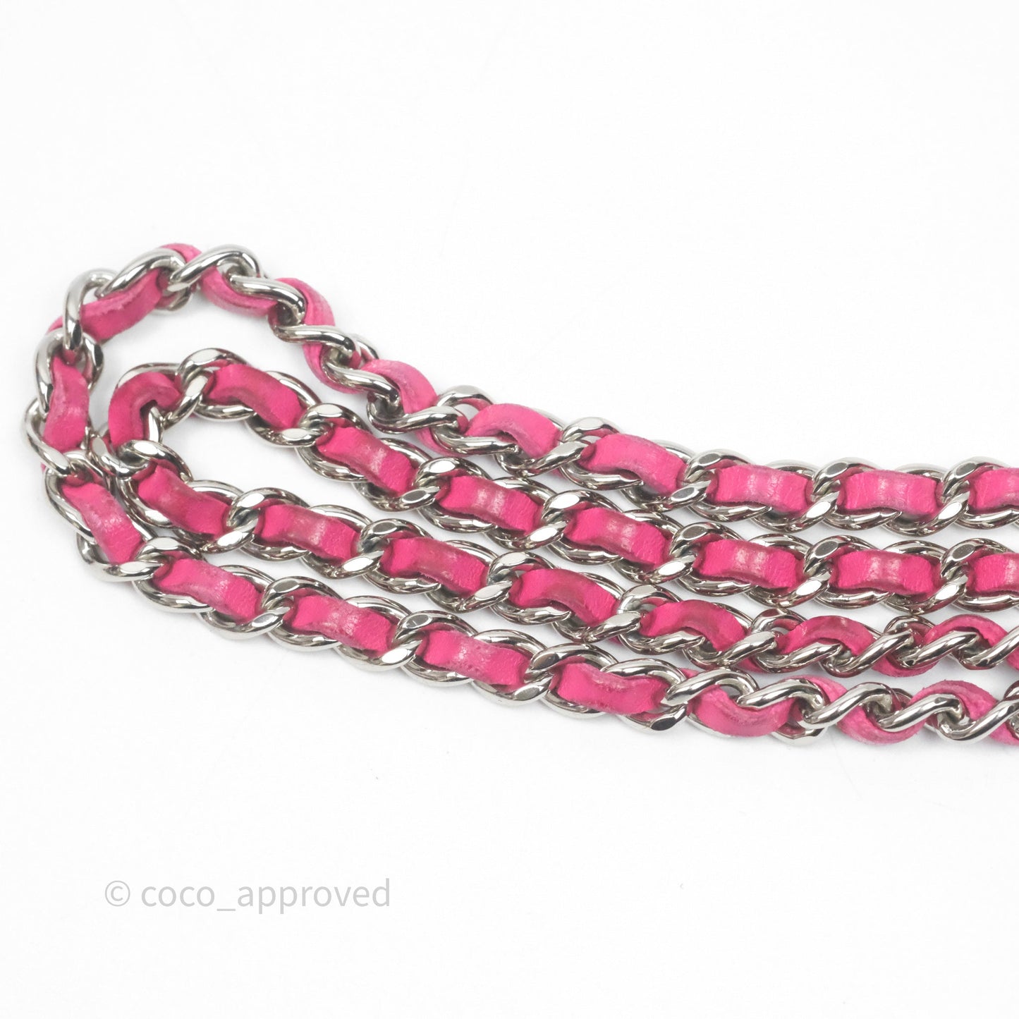 Chanel Quilted Wallet on Chain WOC Pink Lambskin Silver Hardware