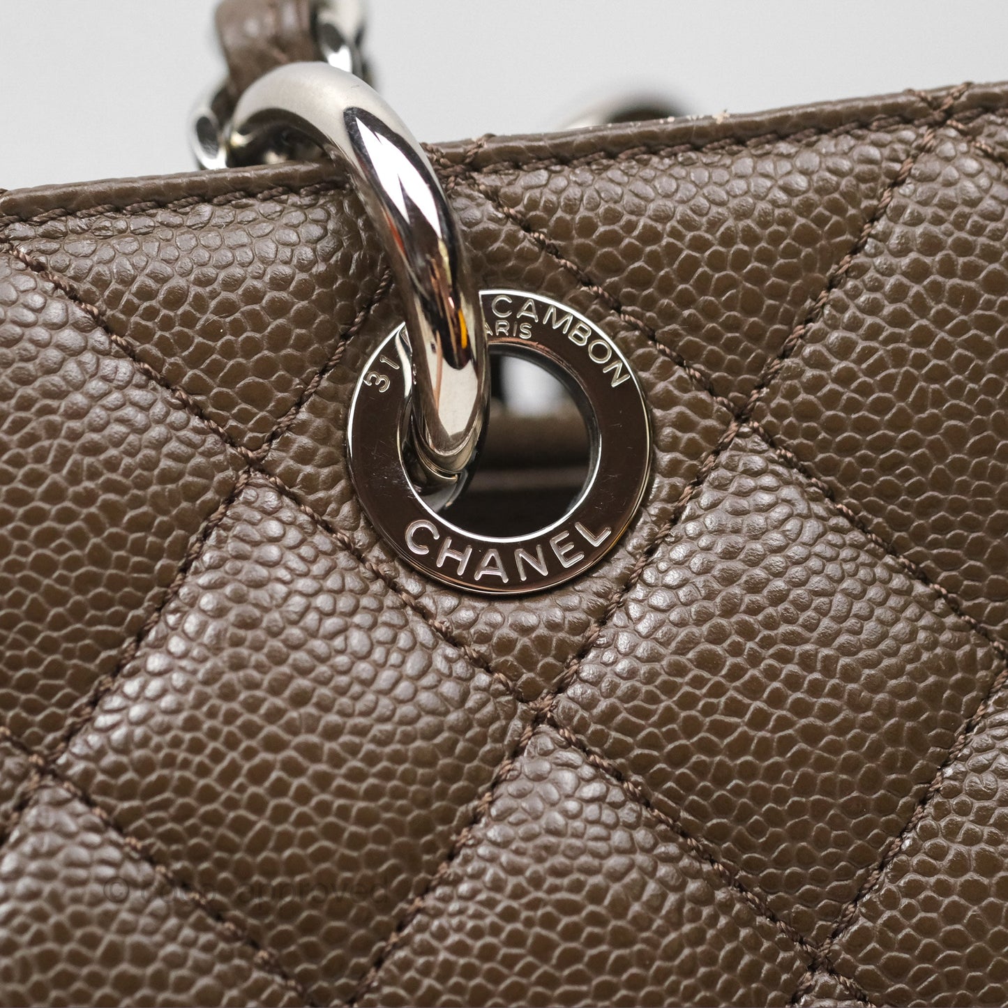 Chanel GST Chocolate Brown Caviar Silver Hardware