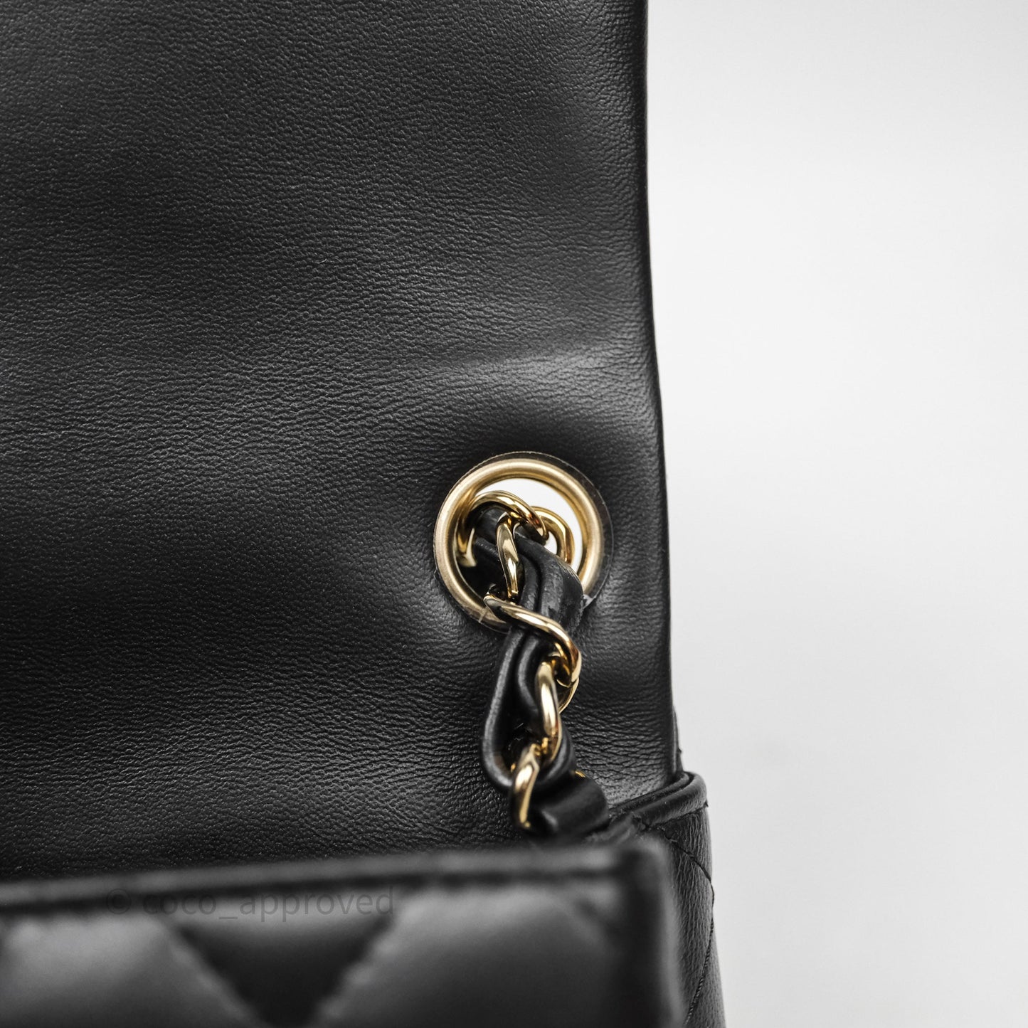 Chanel Mini Square Quilted Black Lambskin Gold Hardware
