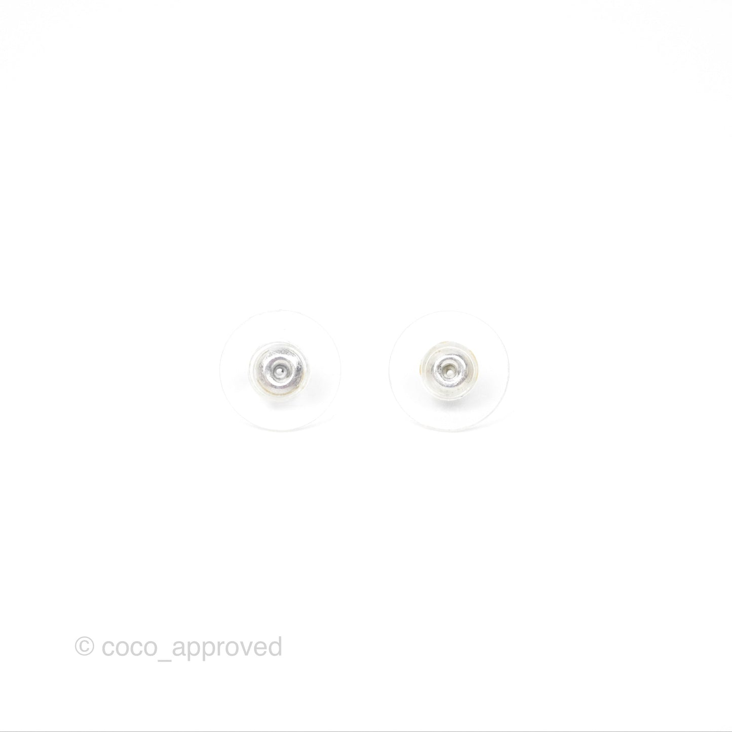 Chanel CC Pearl Drop Earrings Gun Metal 11A