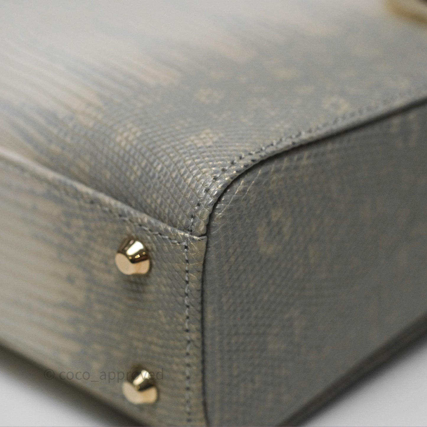 Dior Mini Lady Dior Ombre Grey White Lizard Gold Hardware
