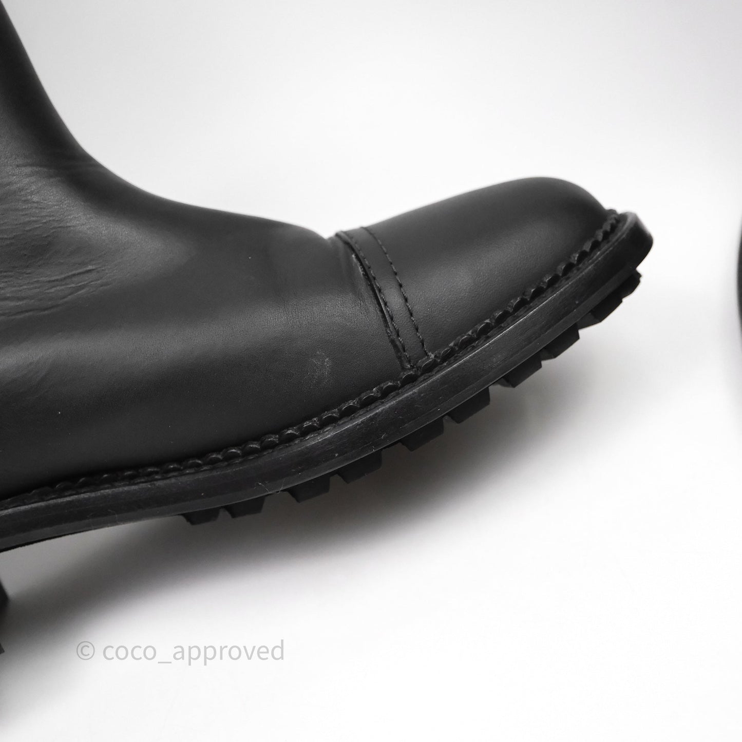 Chanel CC Quilted Knee High Boots Black Calfskin