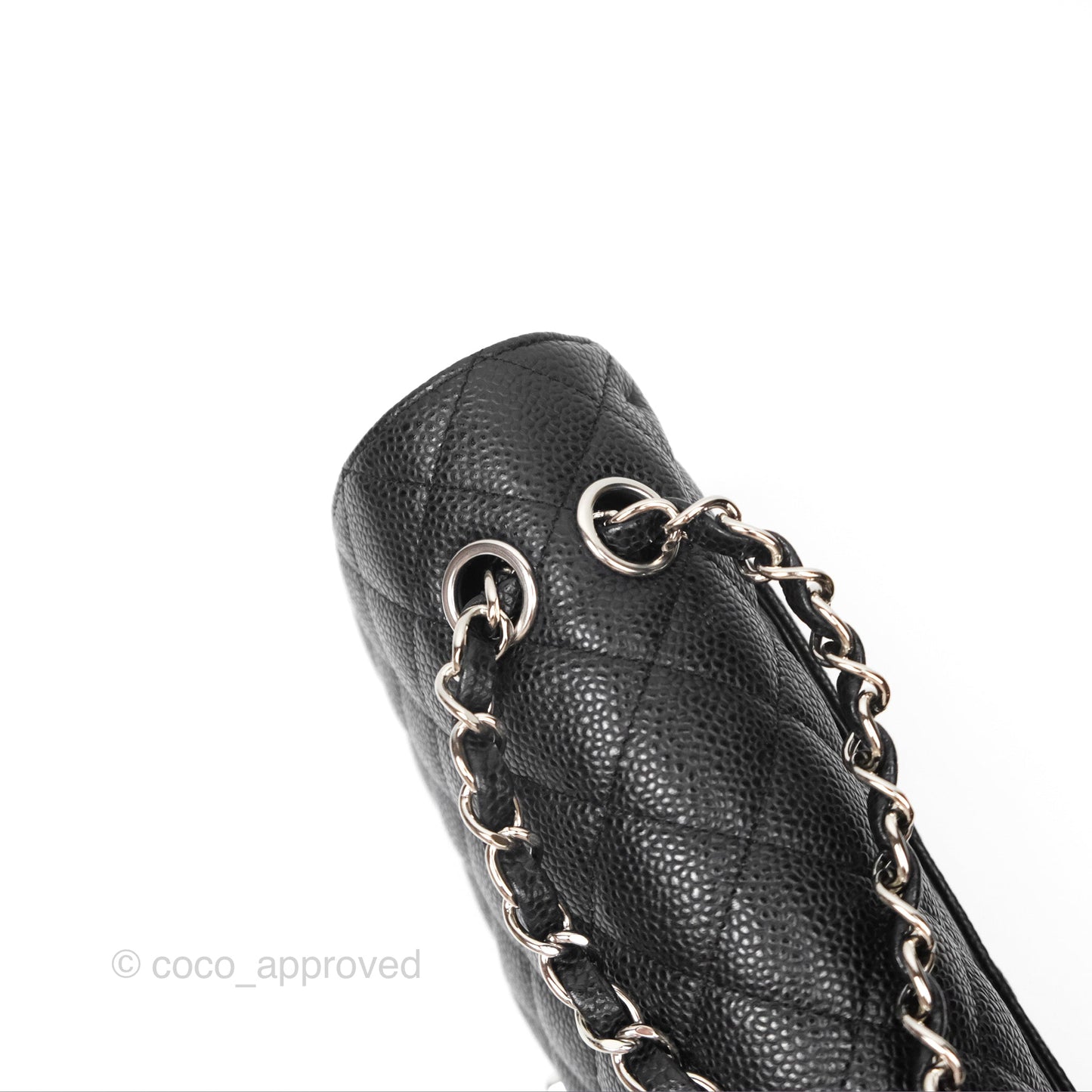 Chanel Classic M/L Medium Flap Quilted Black Caviar Silver Hardware
