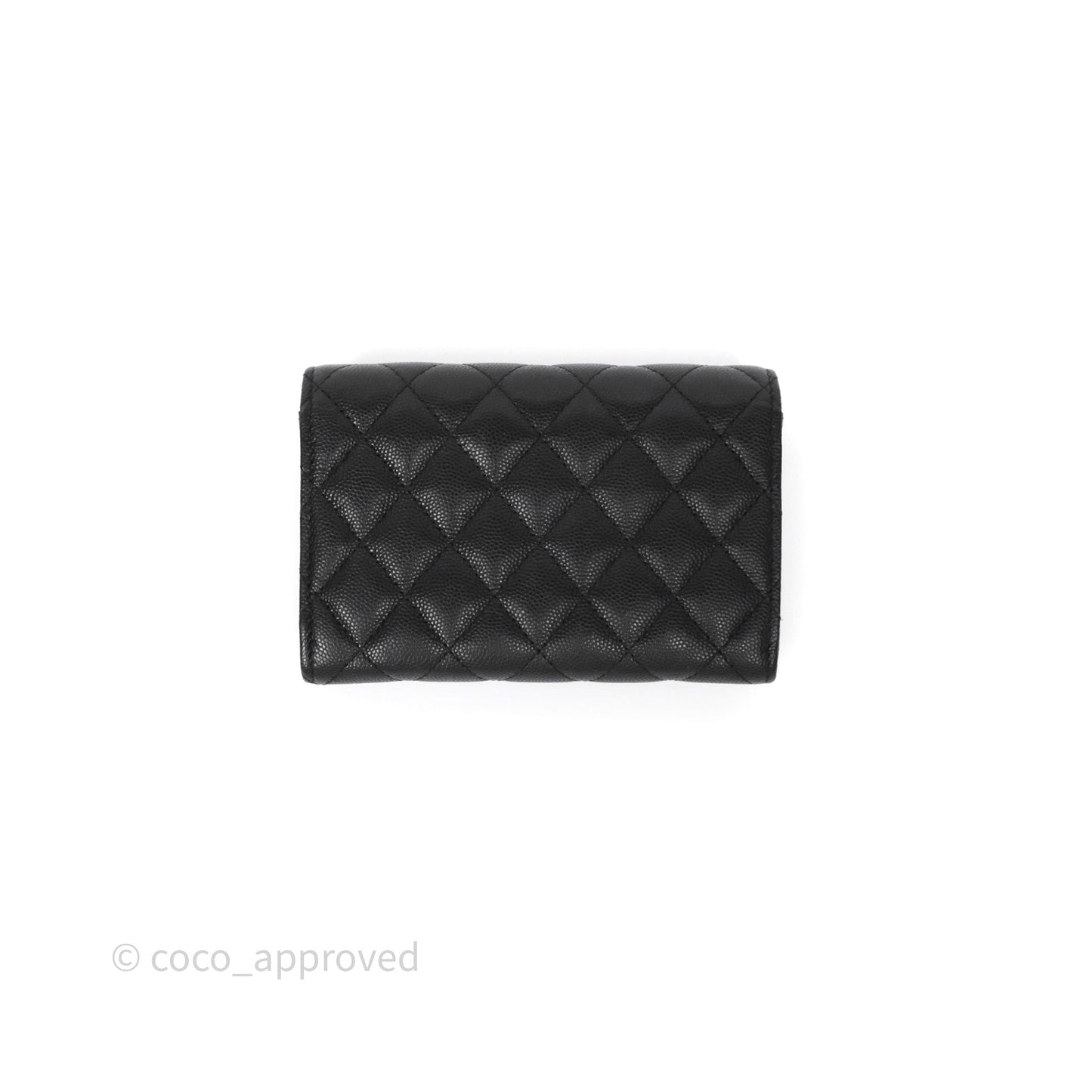 Chanel Classic Medium Flap Wallet Quilted Black Caviar Gold Hardware