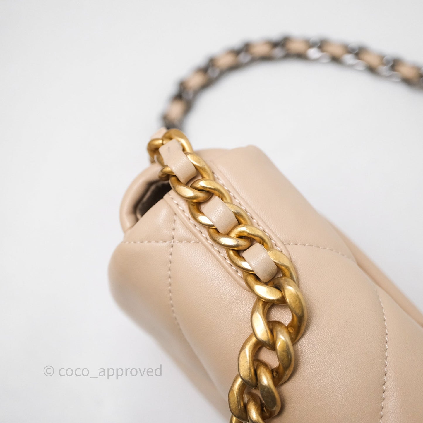 Chanel 19 Small Beige Lambskin Mixed Hardware