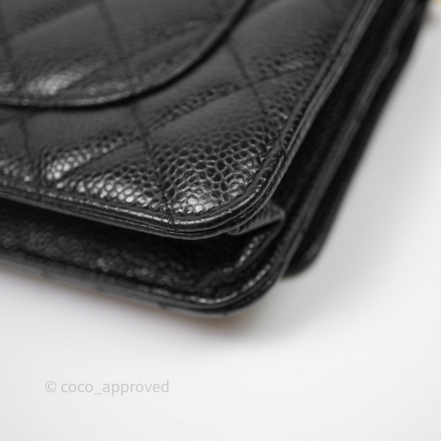 Chanel Quilted WOC Black Caviar Gold Hardware
