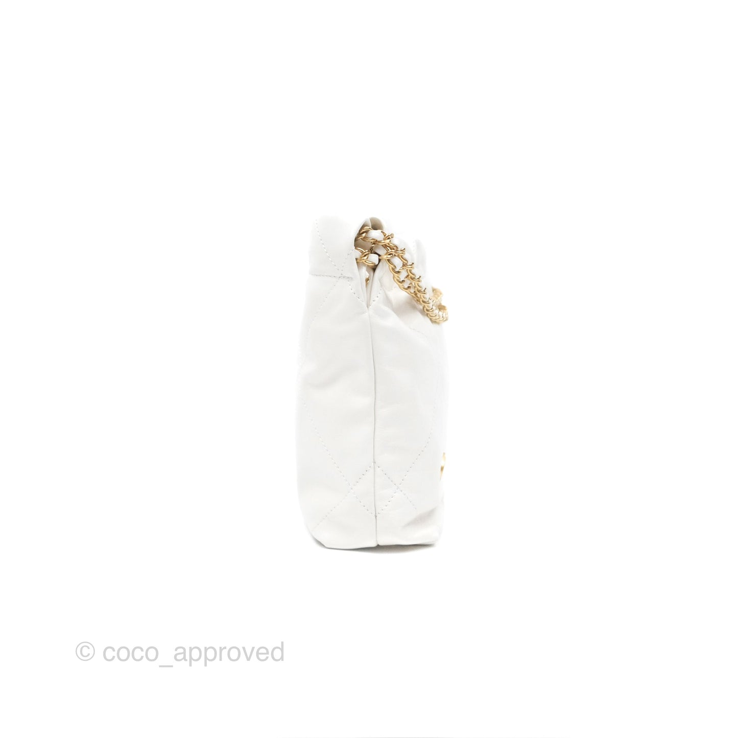 Chanel 22 Mini Bag White Shiny Crumpled Calfskin
