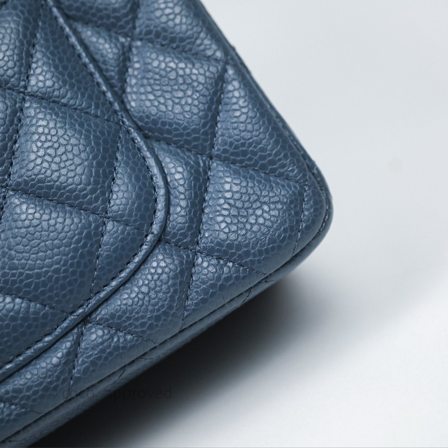 Chanel Quilted Mini Rectangular Blue Caviar Silver Hardware