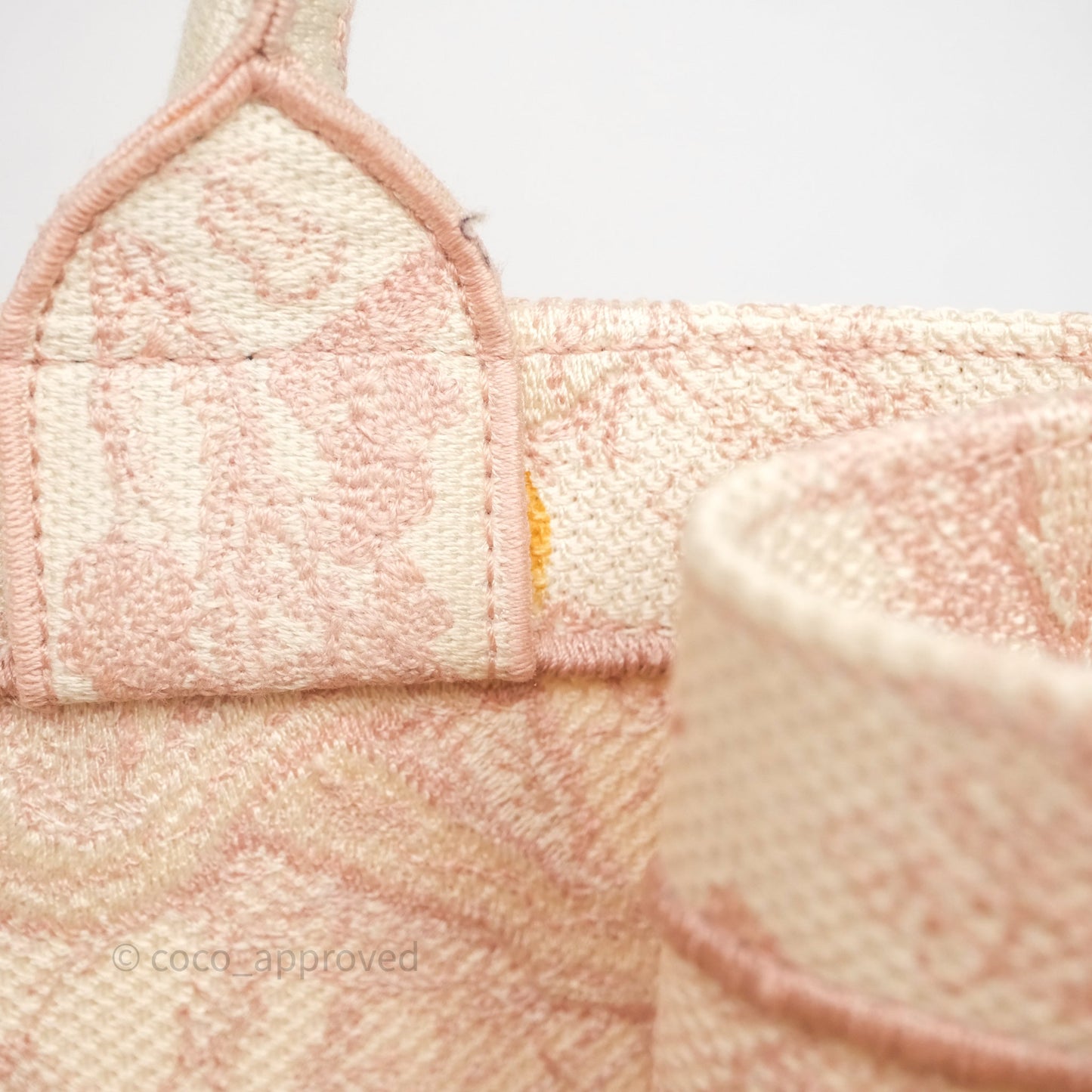 Christian Dior Medium Book Tote Ecru and Pink Toile de Jouy Embroidery