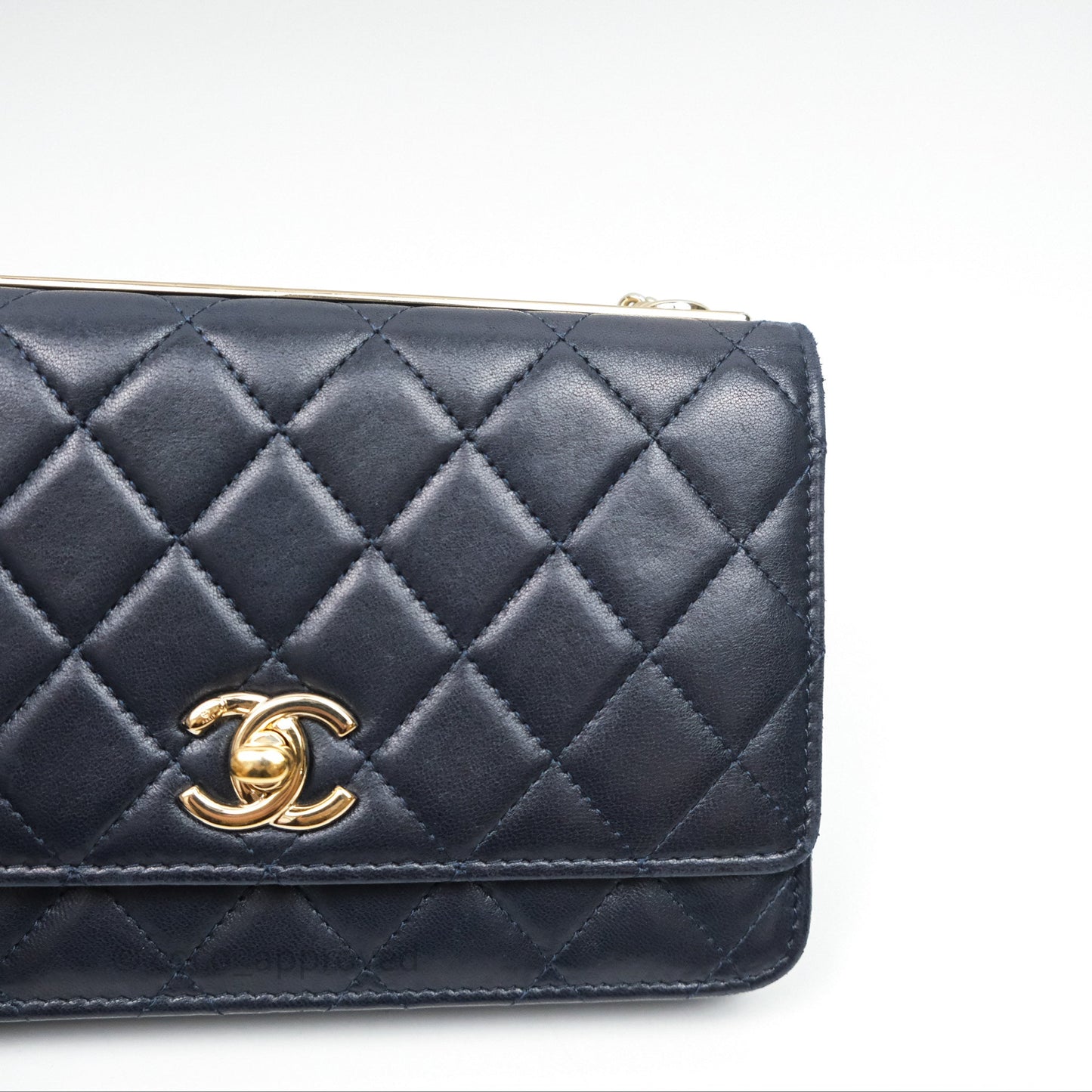 Chanel Trendy CC WOC Wallet On Chain Navy Lambskin Gold Hardware
