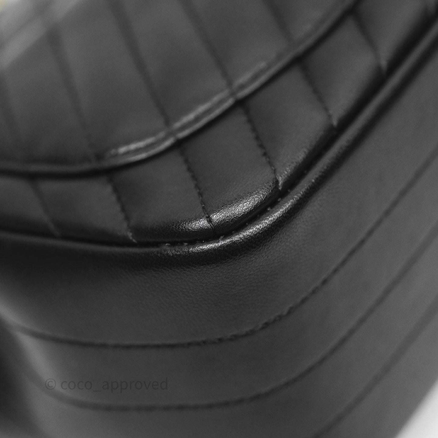 Chanel Mini Square Black Chevron Lambskin Gold Hardware