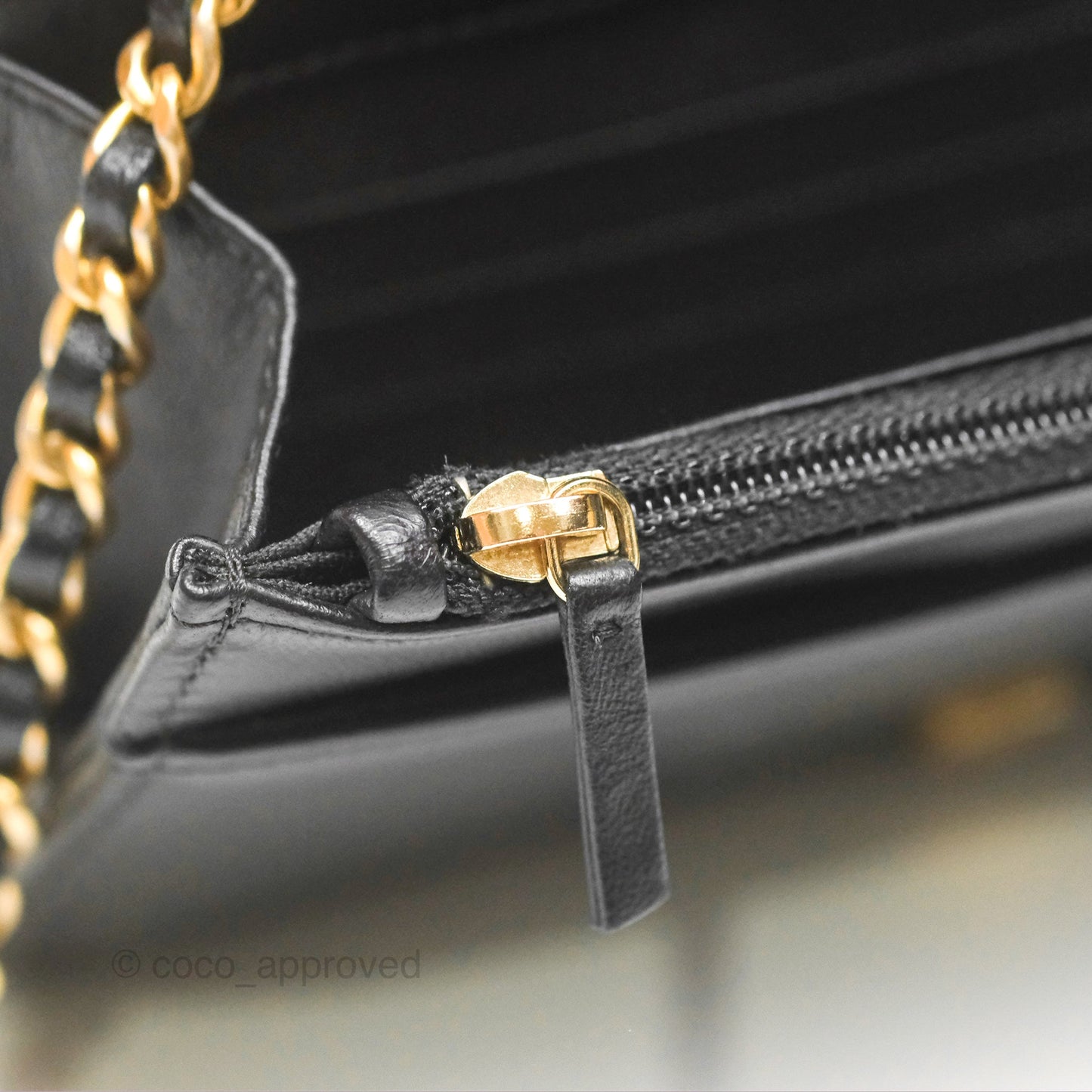 Chanel Quilted Boy Wallet on Chain WOC Black Calfskin Aged Gold Hardware