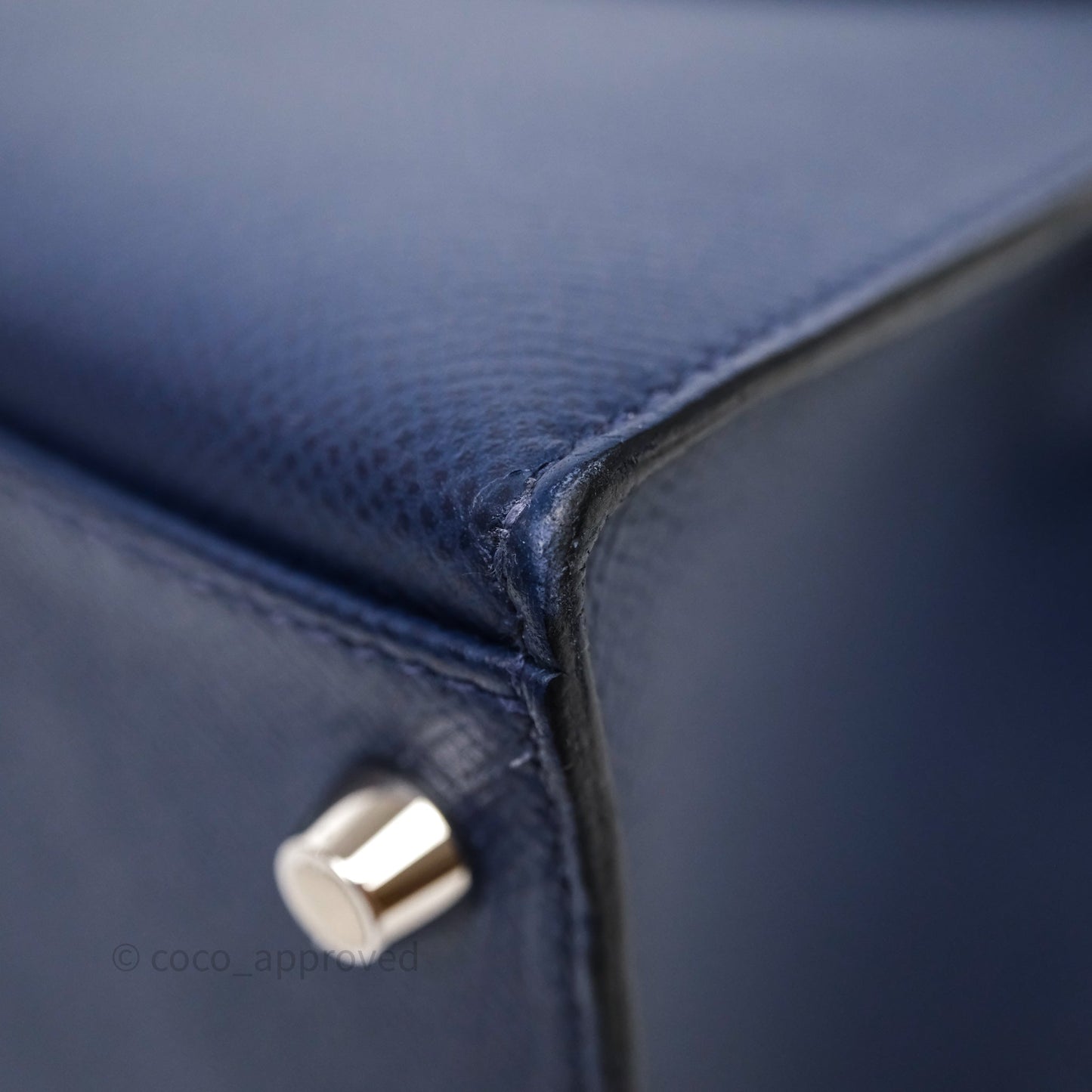 Hermes Kelly 32 Bleu Saphir 73 Epsom Palladium Hardware