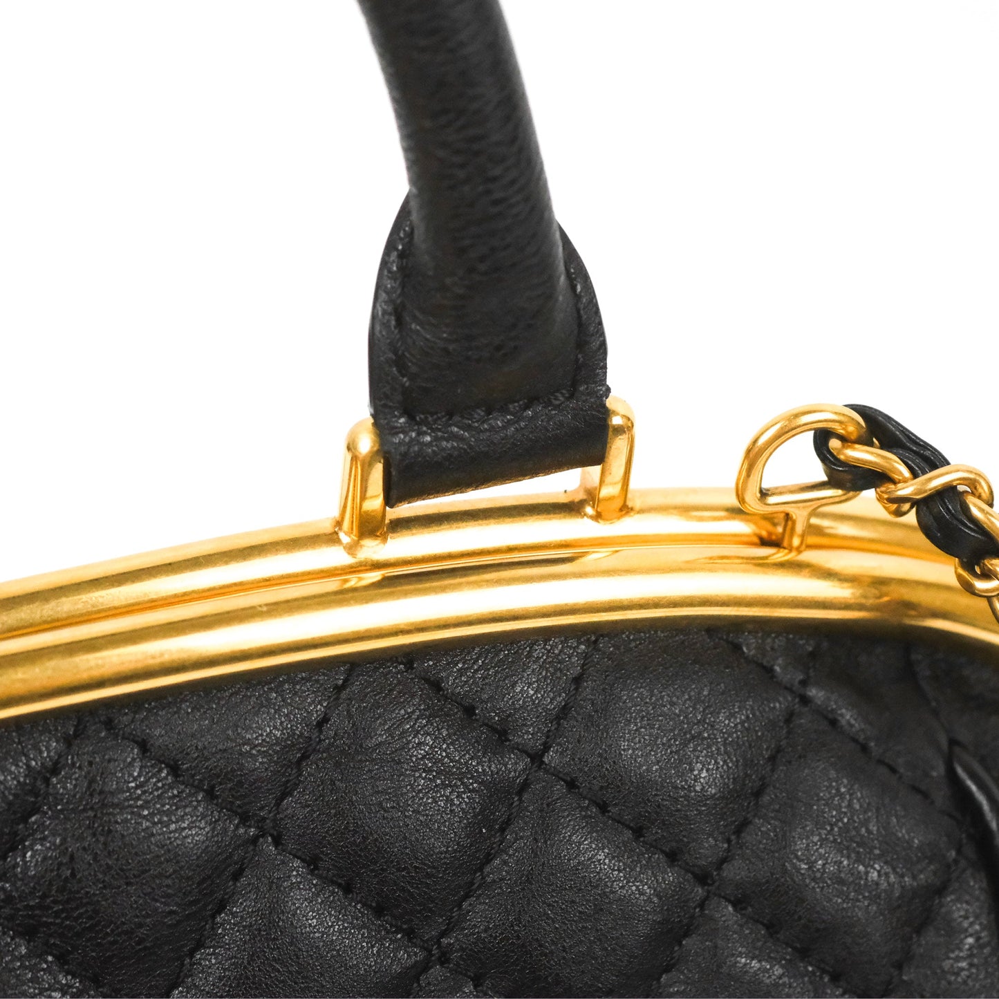 Chanel Paris Rome Colosseum Lock Bag Black Calfskin Antique Gold
