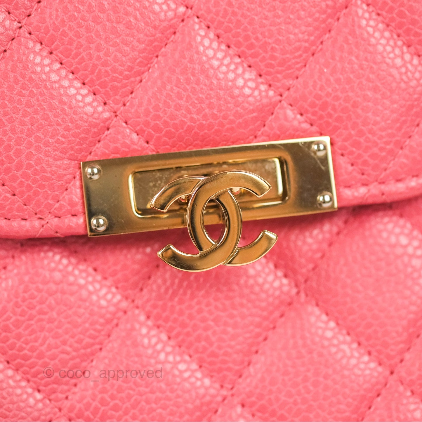 Chanel Golden Class Phone Holder With Chain Pink Caviar Gold Hardware