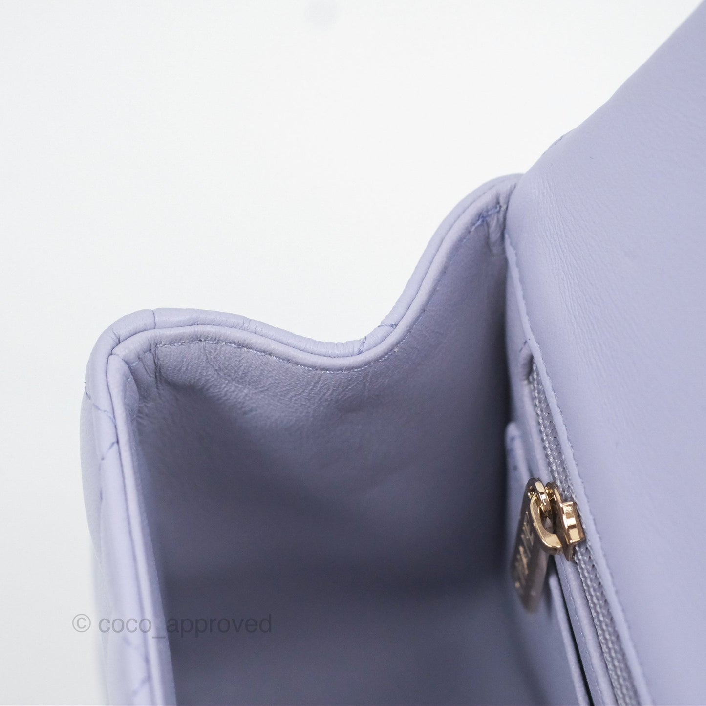 Chanel Top Handle Mini Rectangular Flap Bag Lilac Lambskin Gold Hardware